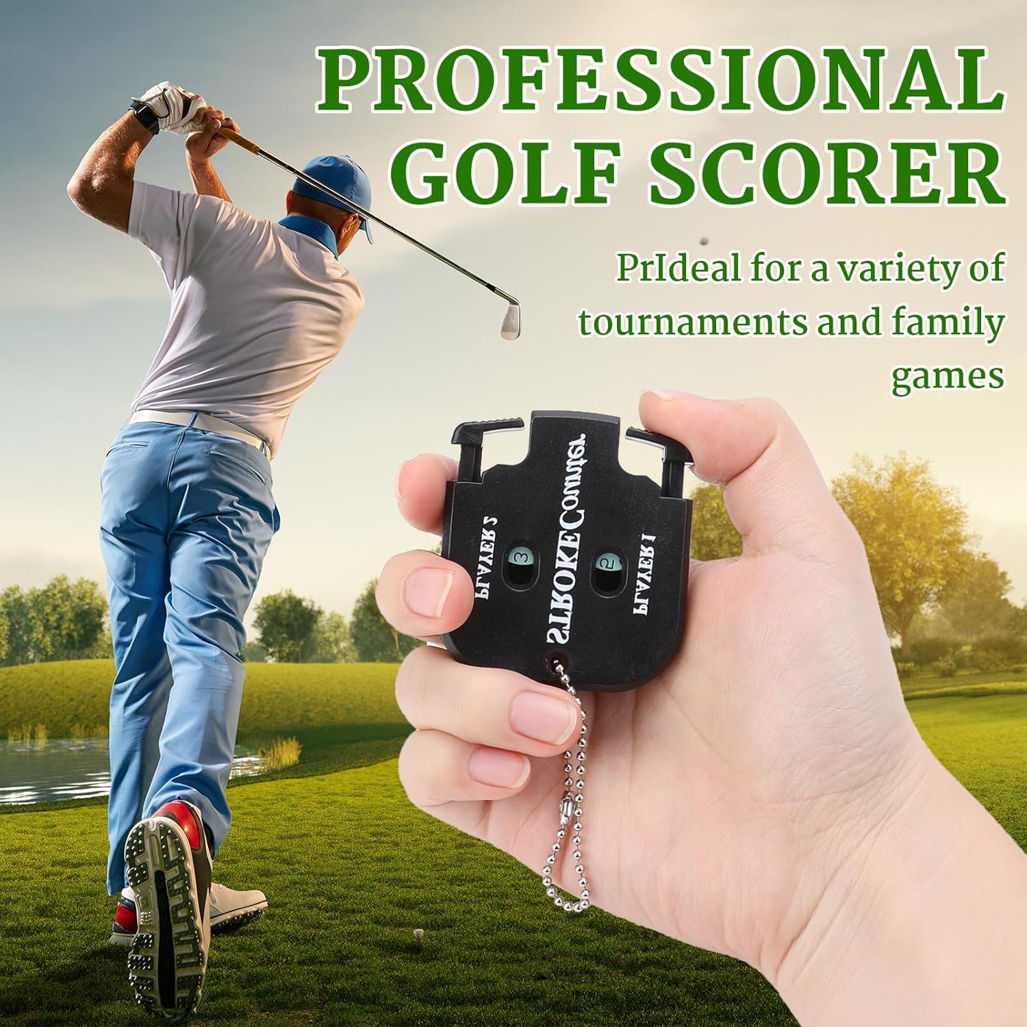 2 Pcs Mini Golf Stroke Counters, Two-Digit 2 Players Manual Clicker with Reset Key and Keychain, Portable Golf Score Keeper Tool for Golfers Accurate Outdoor Sports Scoring, Easy-To-Carry Pocket Size image number 5