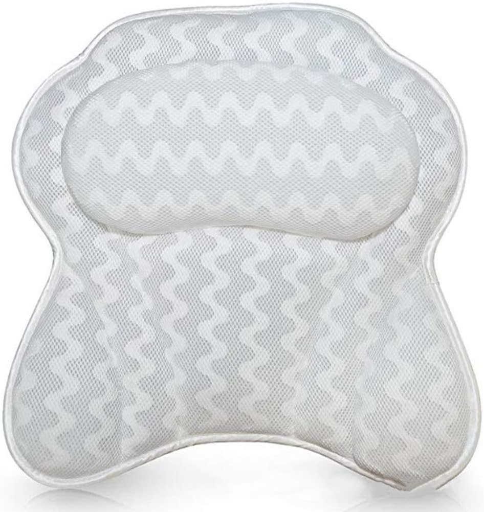 Bathtub Pillows, 3D Mesh Spa Bath Pillow for Bathtub, Spa with 6 Strong Grip Suction Cups Comfortable & Quick Dry for Neck Head Shoulder Support image number 2