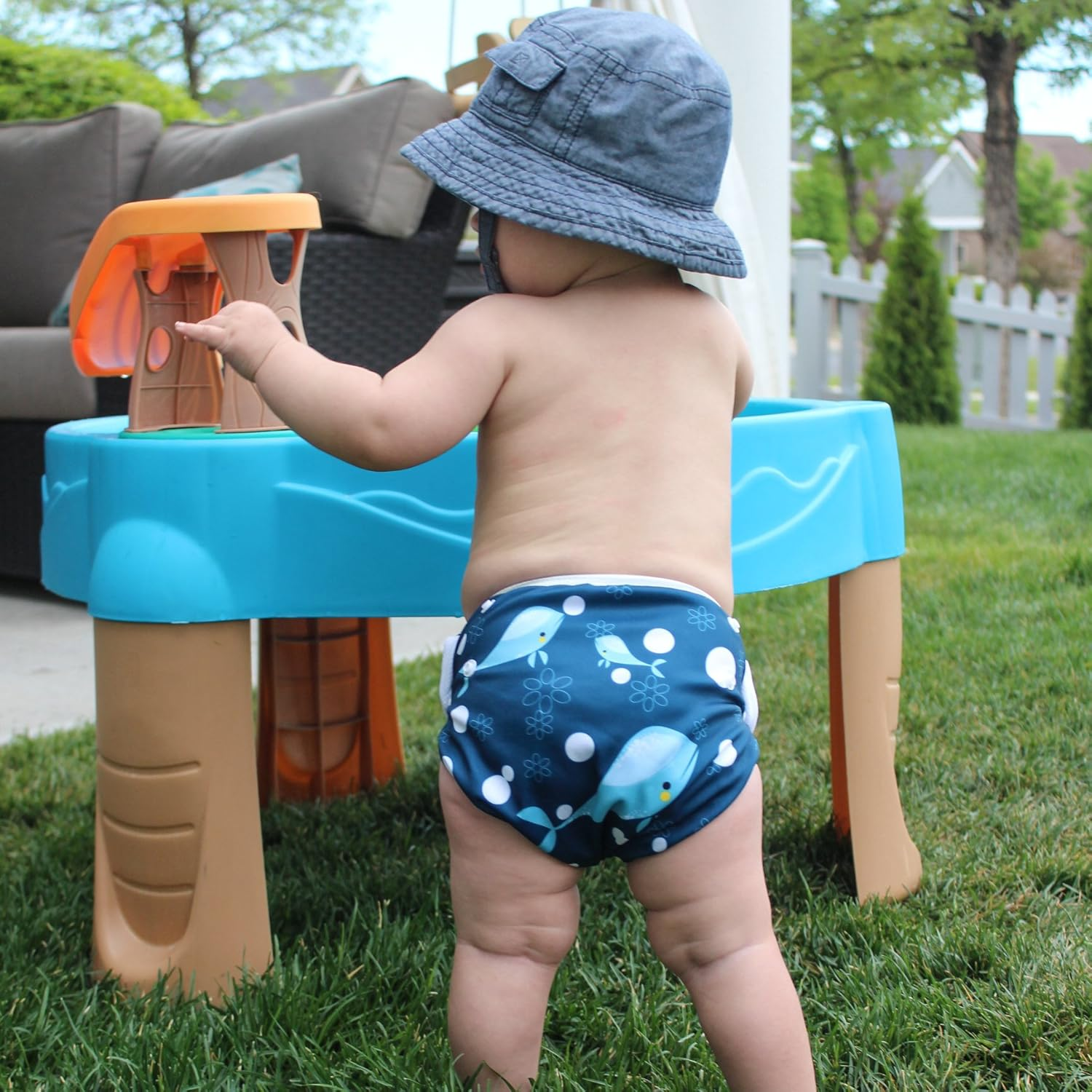 ALVABABY Swim Diapers 2Pcs Baby Toddler Infant Snap One Size Reusable Adjustable Washable 0-2 Years Old Boys Girl Swim Diaper Baby Boy DYK13-14-AU