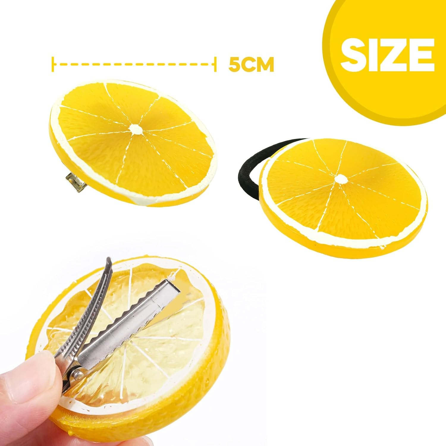 RTRTGS Pack of 2 Hair Clips + 2 Orange Discs Elastic Hair Scrunchie Girls Women Cute Fruit Hair Accessories for Carnival Party Costume Women'S Orange Earrings Aperol image number 4