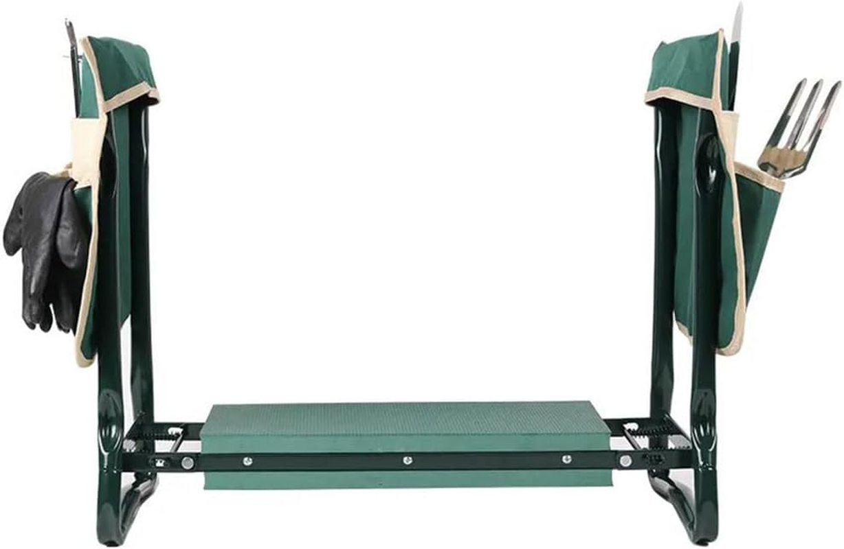 Garden Kneeler Seat, Upgraded Portable Foldable Kneeler Tool for Kneeling Sitting Heavy-Duty Garden Bench W/Large 2 Pouch, Outdoor Sturdy Steel Frame Gardening Supplies Pad for Courtyard Farm image number 2