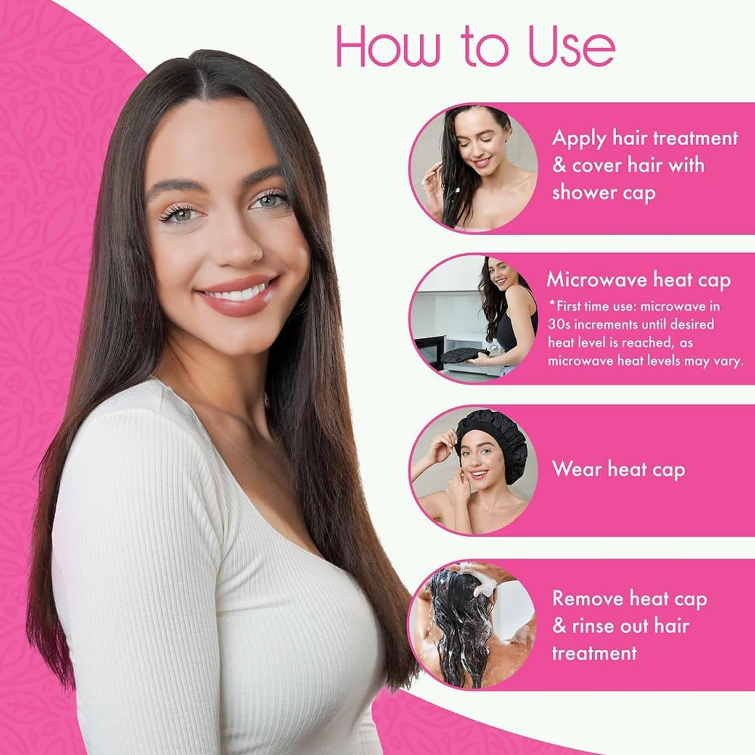 Yharnamite Deep Conditioning Heat Cap, Microwavable Heat Bonnet, Cordless Deep Conditioning Cap, Cordless Portable Cap for Natural Curly Textured Hair Care, Drying, Styling, Curling (Black)