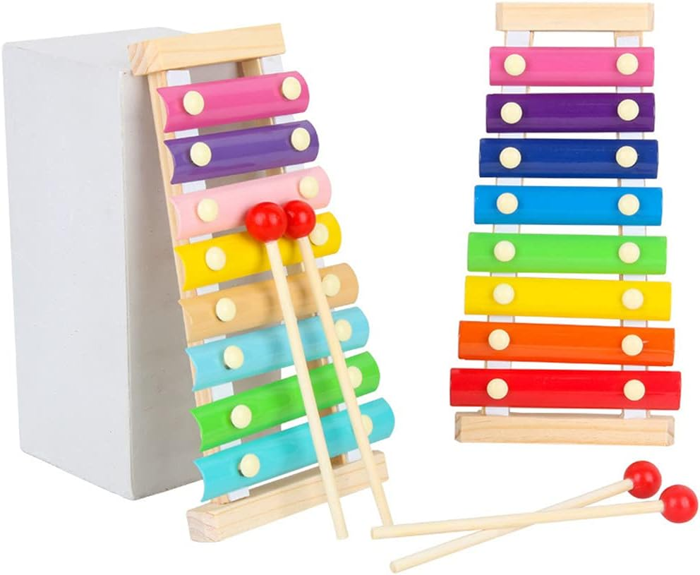 Xylophone for Kids, Best Holiday/Birthday DIY Gift Idea for Your Mini Musicians，Color Scissor Wooden Xylophone Toy with Child Safe Mallets, Educational Musical Instruments Toy for Toddlers Child image number 2