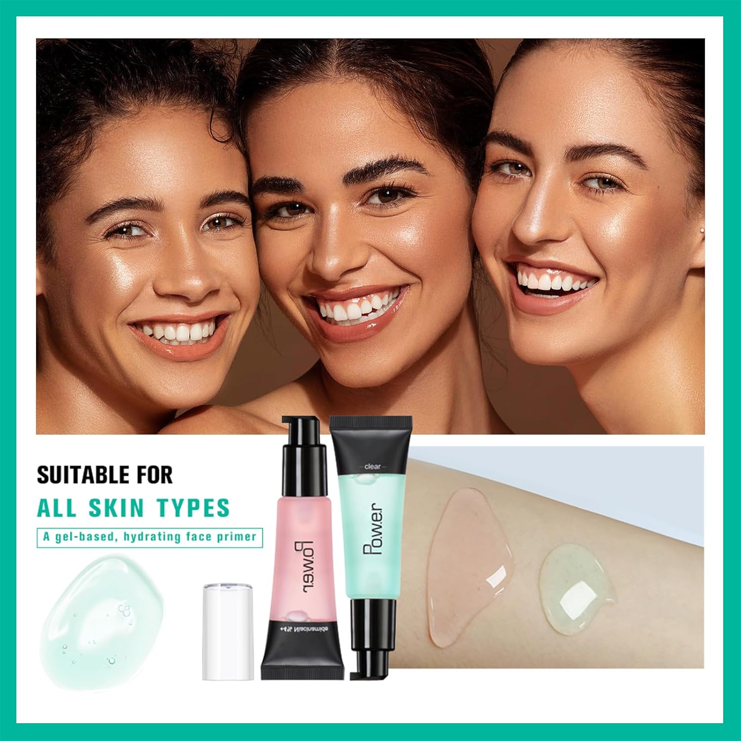 Erinde Erinde Hydrating Primer Gel, Gel-Based Primer, Foundation Makeup Primer for Face, Hydro Grip Primer, Smoothing Skin, Gripping Makeup #01 image number 6