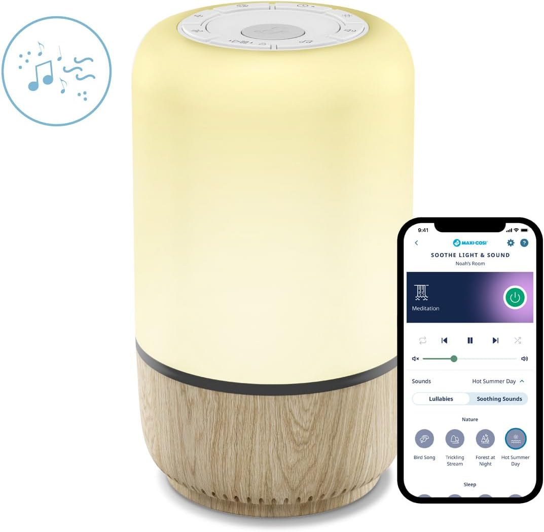 Maxi COSI Connected Nursery Bundle-See Baby Monitor + Soothe Light & Sound + Glow Cot Light, Minimal Design, Smart Sensory Controlled by One App, Easy to Use & Installation image number 1