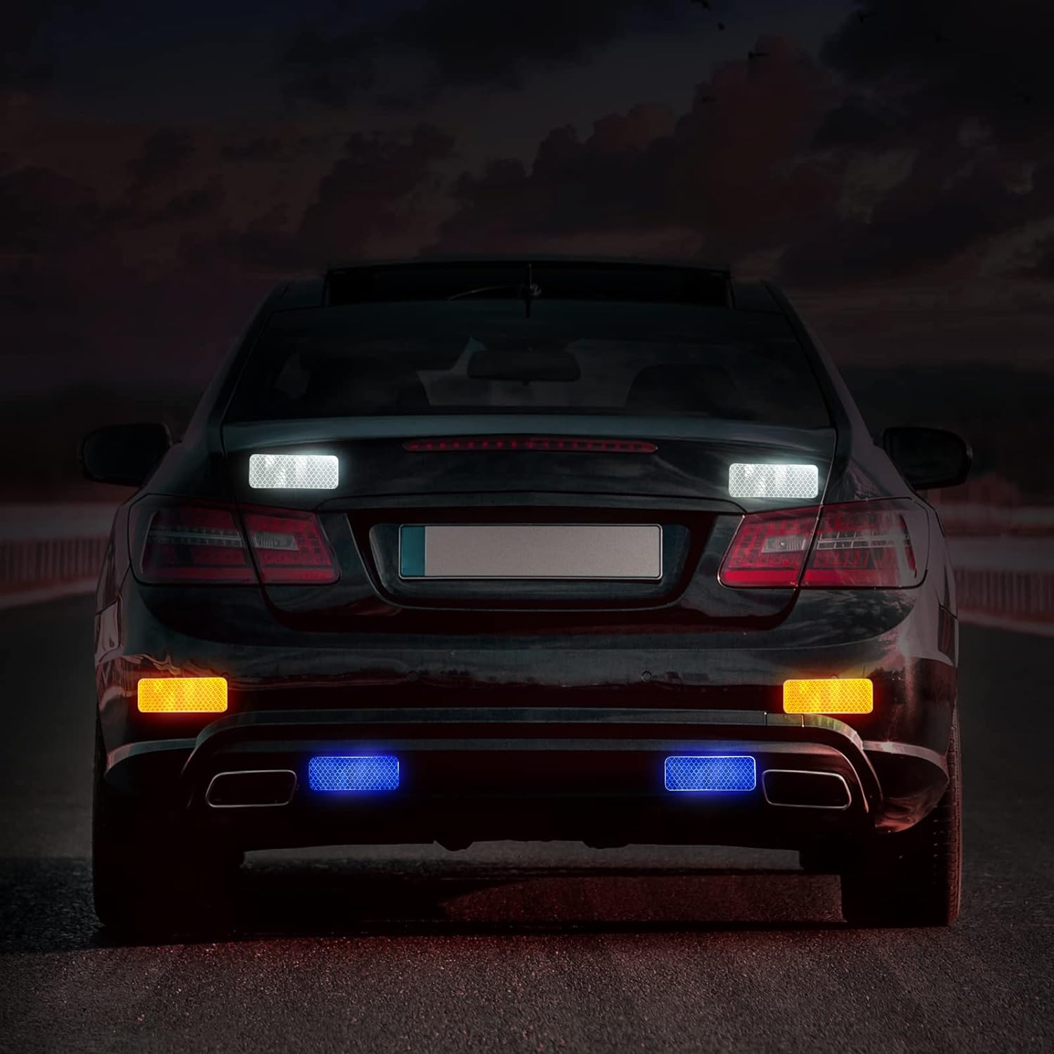 25 Pcs Warning Reflective Stickers Assortment - Outdoor Waterproof Reflective Tape Safety Stickers - 1.2X3.25Inch Driveway Reflectors for Night Visibility image number 1