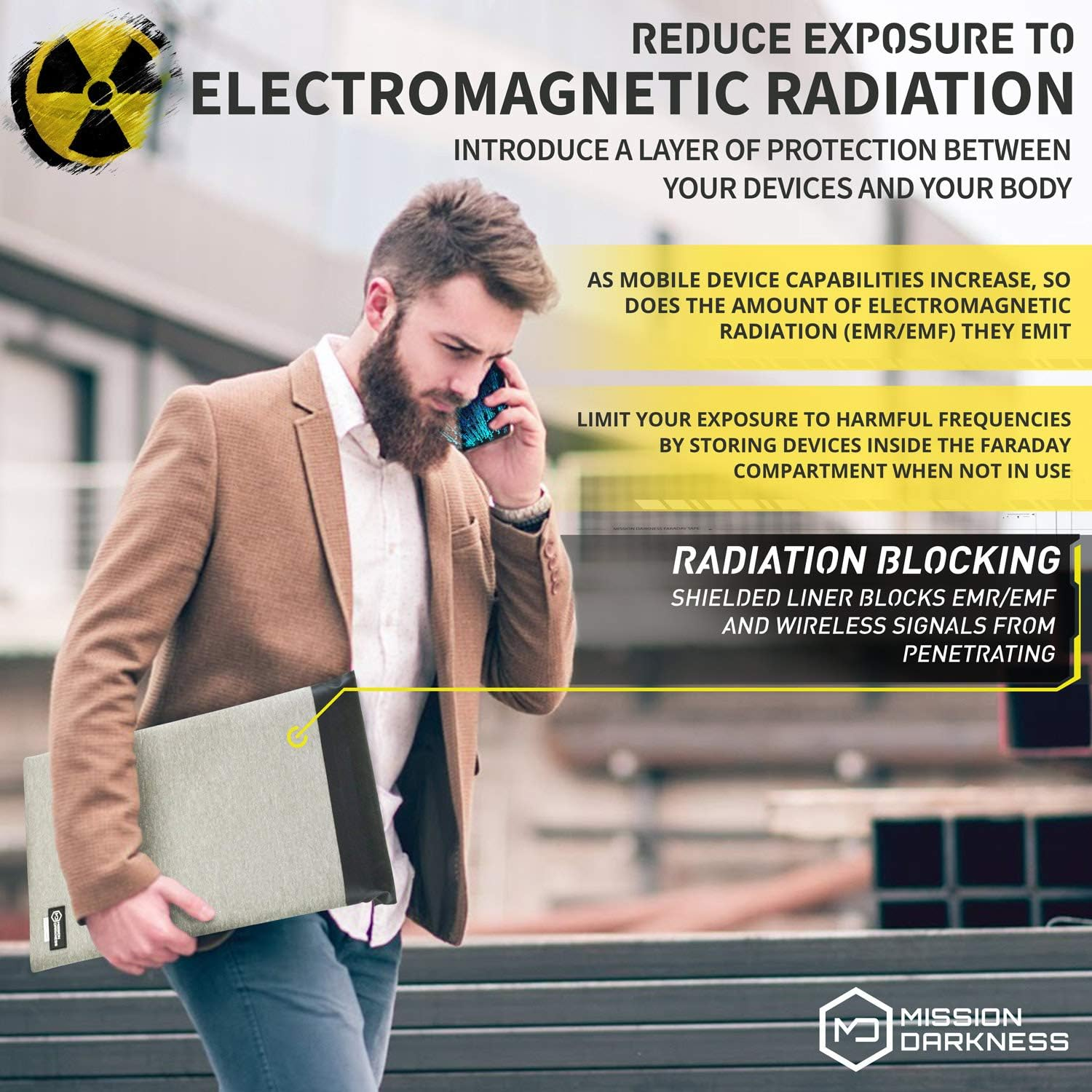 Mission Darkness Dry Shield Faraday Tablet Sleeve // Slim Waterproof Dry Bag for Tablets + RF Shielding Liner // Signal Blocking, Anti-Tracking, EMP Shield, Data Privacy, Electronic Device Security image number 1