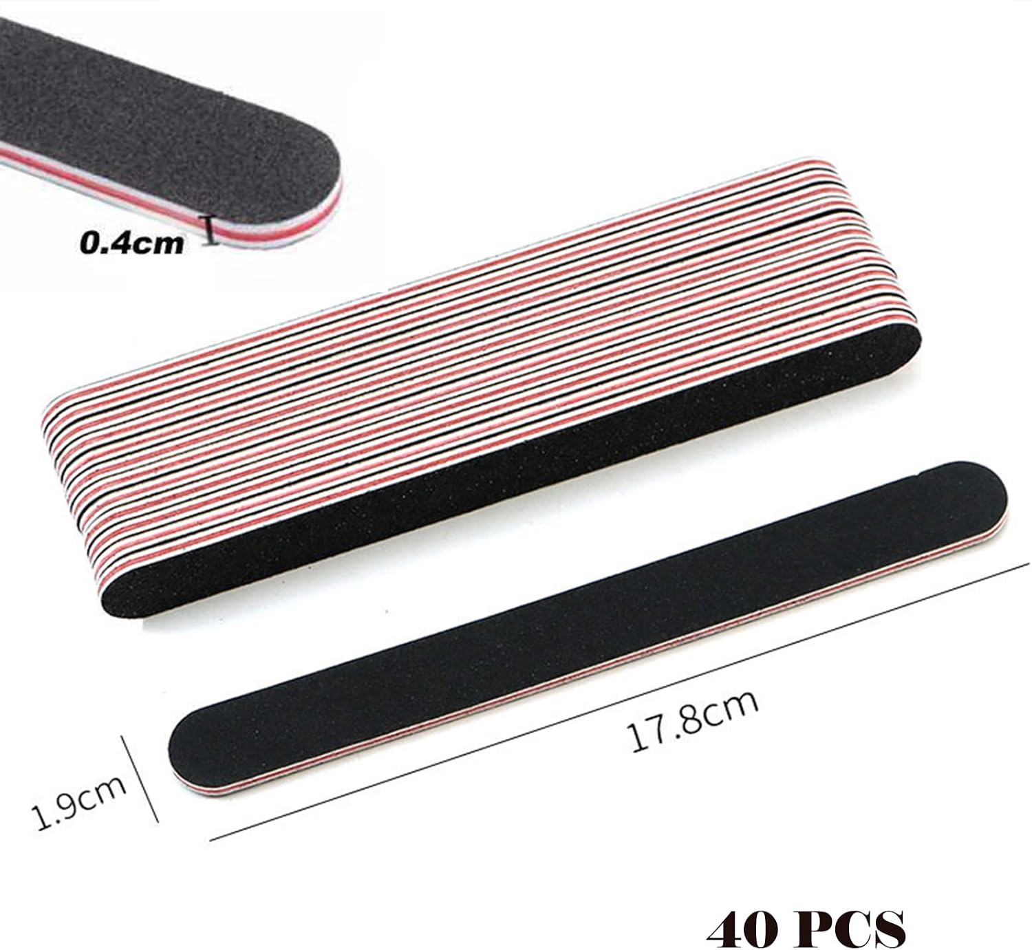 Nail Files Set, 100/180 Grits Double Sided Emery Boards for Acrylic Nails, Nature Nails, Professional Manicure & Pedicure Tools for Nail Art, Salon & Home Use, Durable Nail Filing Kit (40 PCS) image number 6
