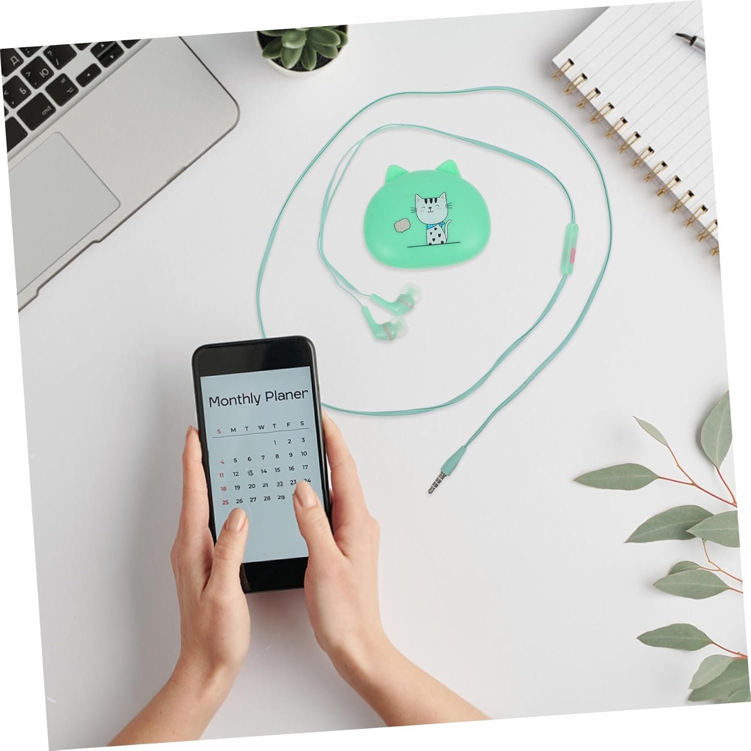 TOGEVAL Ear Wired Earphones with Cute Design Compatible Headphones for Phones Earbuds for Personal and Gift Use