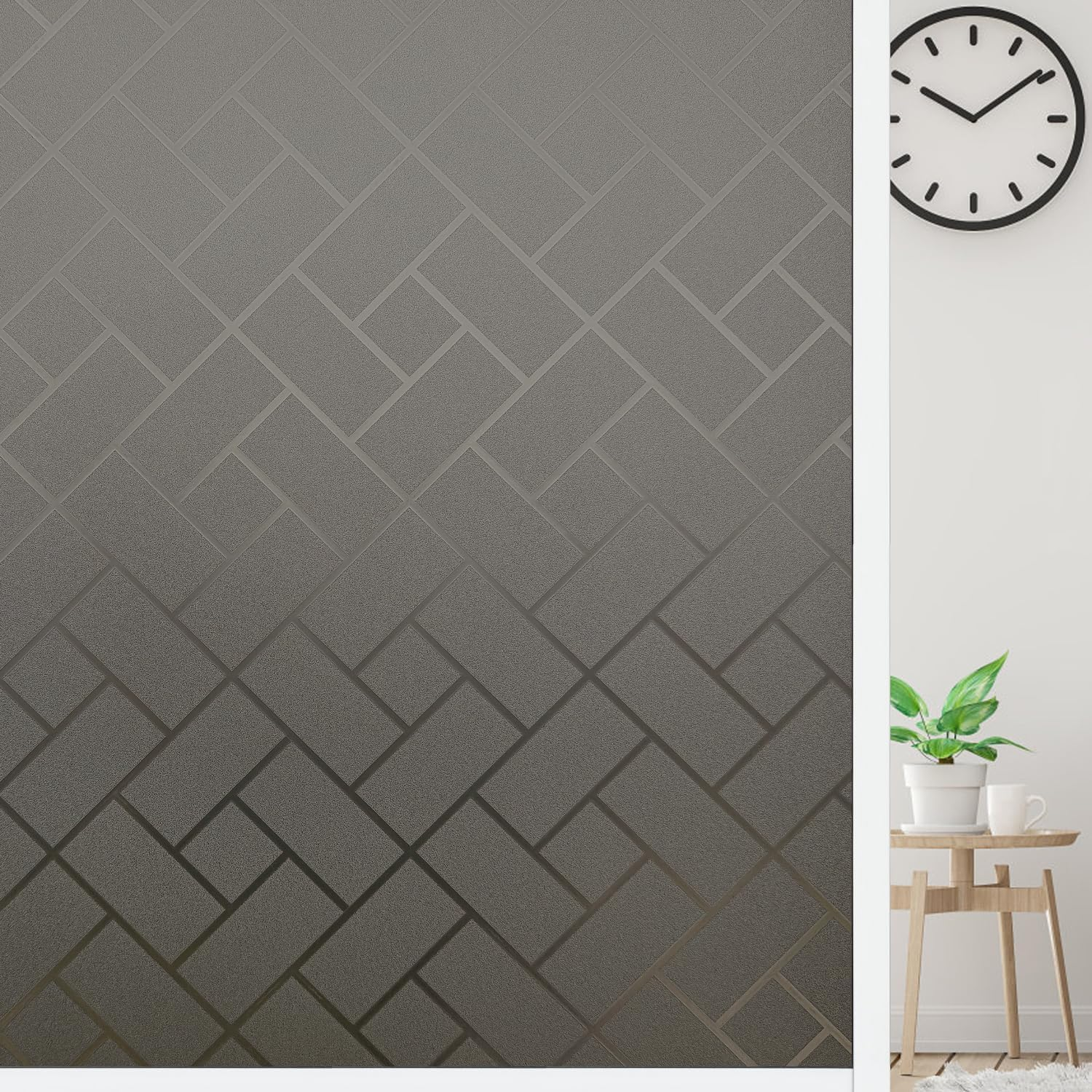 Arthome Privacy Window Film,45X254Cm 3D Crystal Window Tint,Refraction Glass Film,No Glue Remoable Static Cling Anti-Uv Window Sticker Self-Adhesive Vinyl Window Covering for Home Office Decor&hellip;