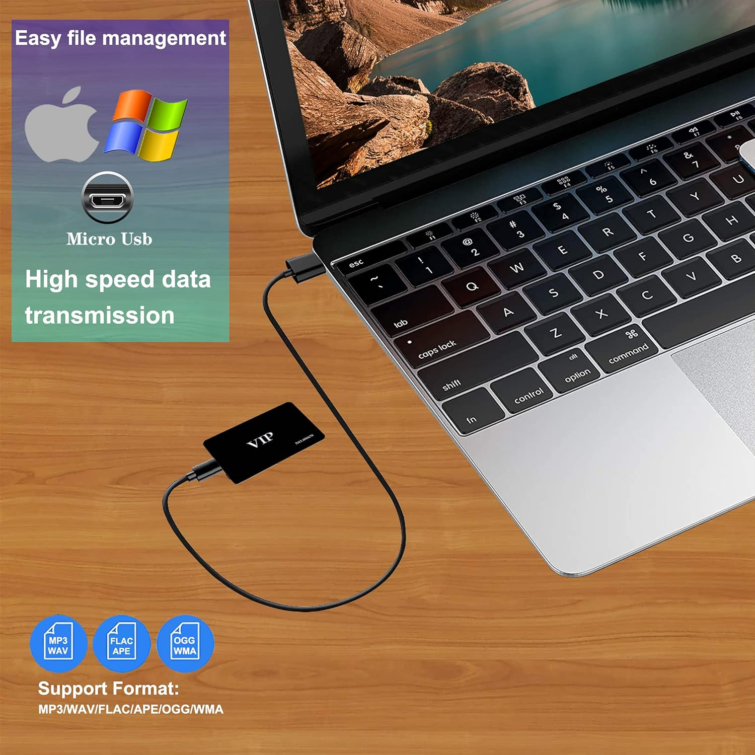 Voice Recorder Card, 32GB Noise Cancelling Voice Activated Recorder for Lecture, Interview, Class, Meeting, 40 Hours Battery Recording Time, External Memory Card, USB Files Transfer, Playback image number 4