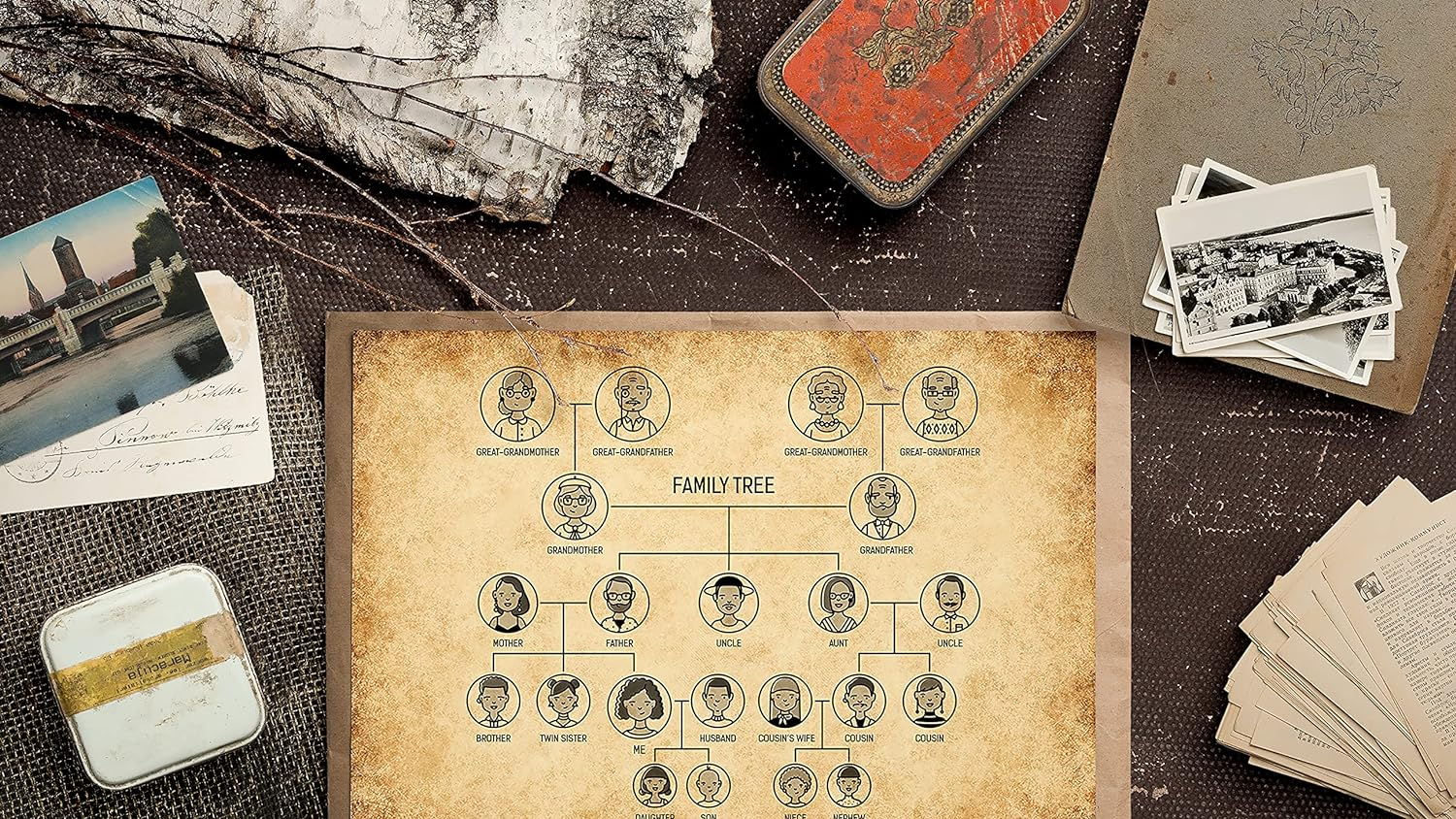 Better Office Products Stationery Paper, 100 Sheets, Aged Look Vintage Antique Old Fashion Parchment Paper, Letter Size 8.5 X 11 Inch, Double Sided Printing Paper, By, 6 Designs, 100 Pack image number 4