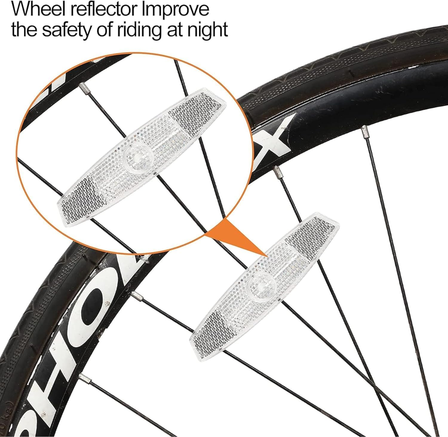 4Pcs Whitebikewheel Reflector Bike Spoke Reflector Bike Safetywarning Reflectorroadbiketire Reflector,Bike Wheel Reflector Night Safety Riding Reflector,Whitebikereflector Bikewheel Reflector