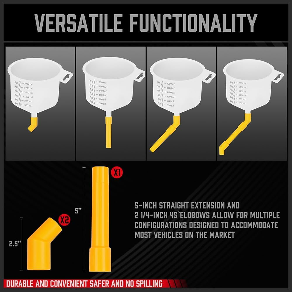 SEDY 19-Pieces No Spill Coolant Filling Funnel Kit, Spill Proof Radiator Funnel Bleeder with Adapters.General-Purpose