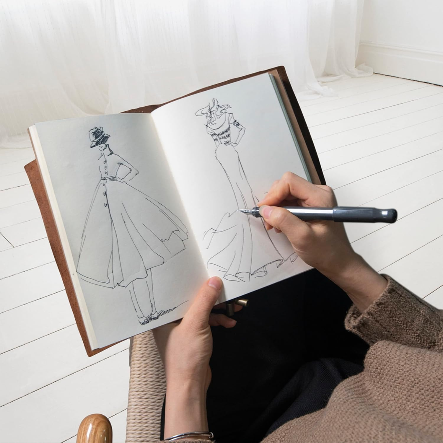 A5 Leather Travelers Notebook - Wanderings A5 Refillable Travel Journal, Hand-Crafted Genuine Leather - Perfect for Writing, Poets, Travelers, as a Diary - Blank Inserts - 22 X 15Cm, 8.5X6 (A5) image number 1