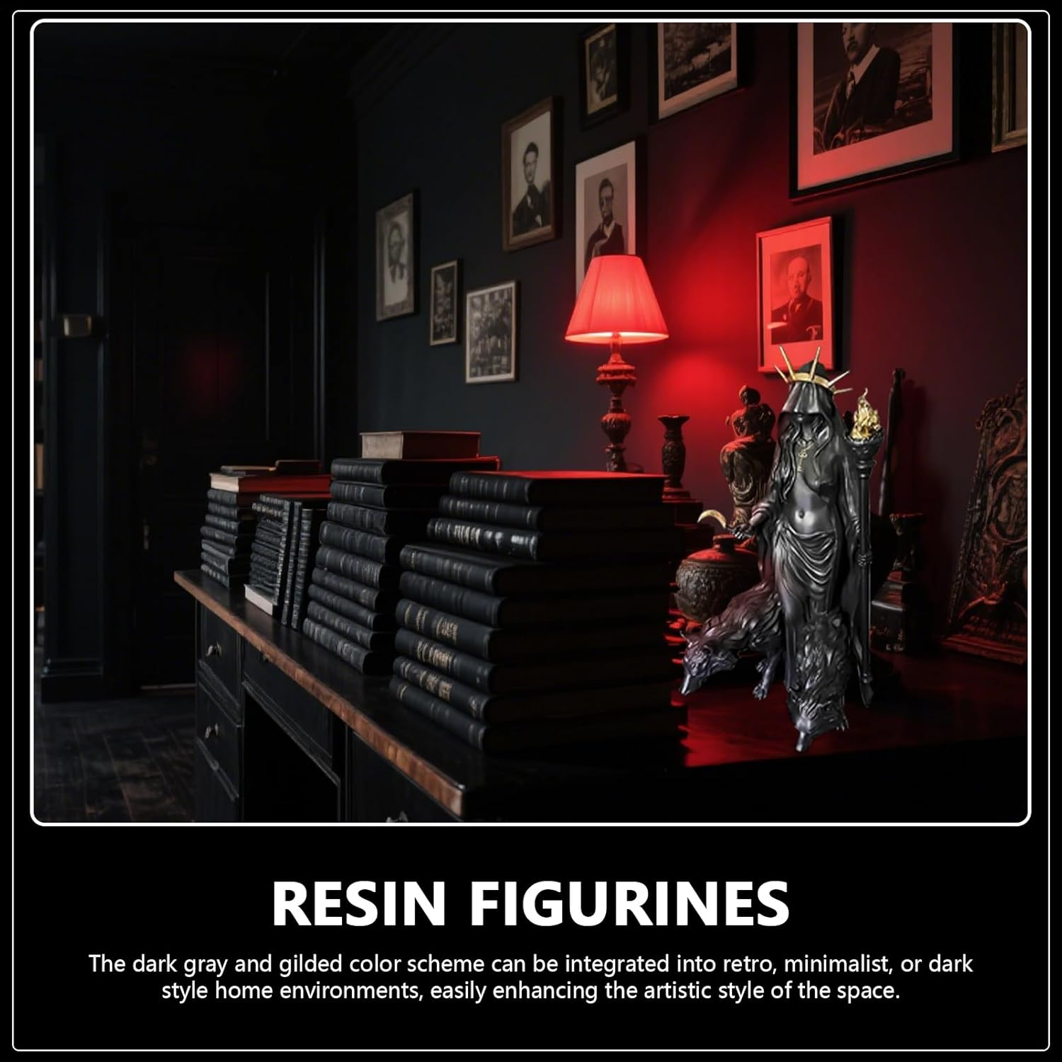 Hekate Niktipolos, the Witch of the Night, Underworld Hekate Phōsphōrōs Light-Bringer or Morning Star Statue, Hecate Greekgoddess with Her Hounds of Magic1 Resin Sculpture - B image number 6