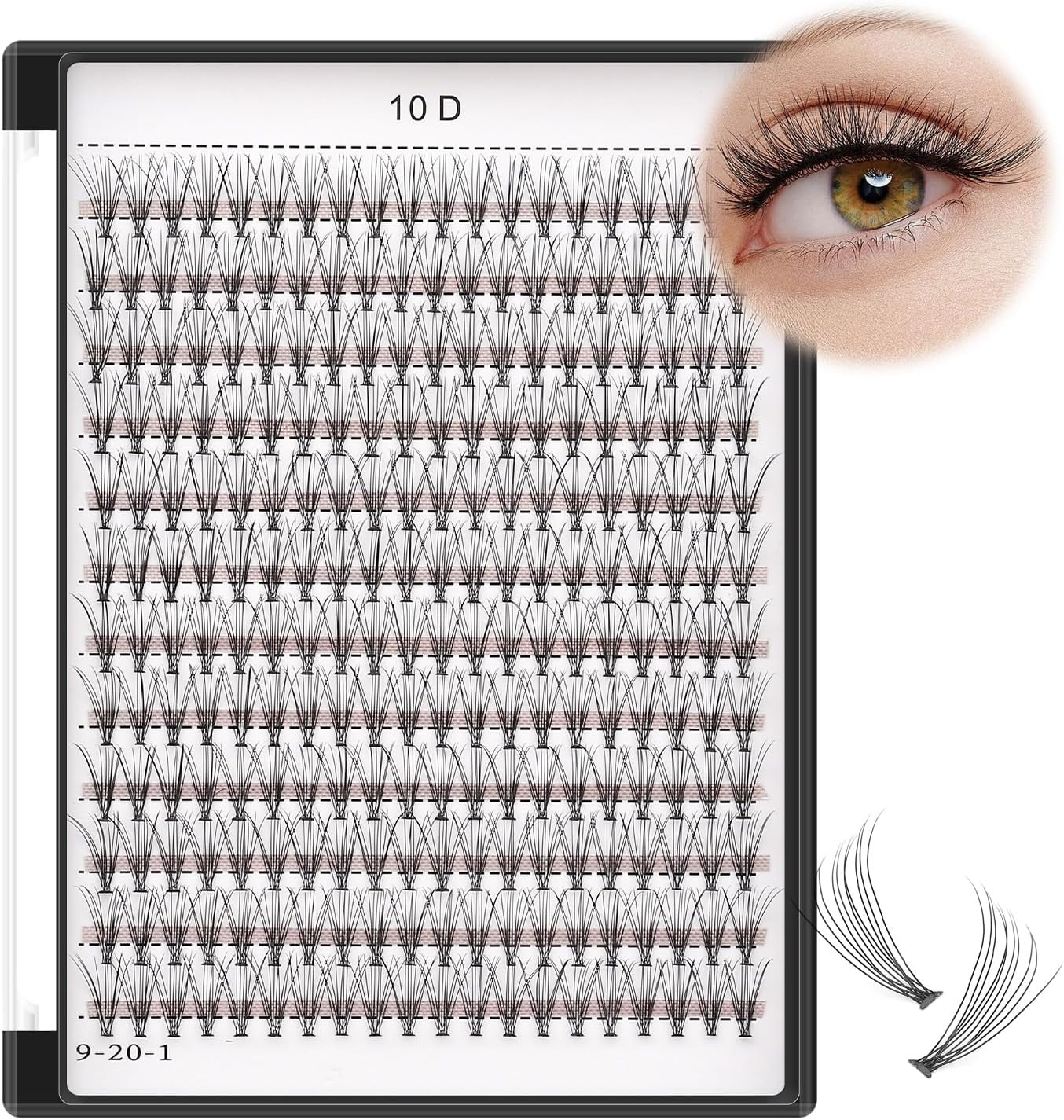Bodermincer 10D Lash Clusters Wispy Eyelash Clusters 240Pcs D Curl (10D-D Curl-14Mm) image number 4