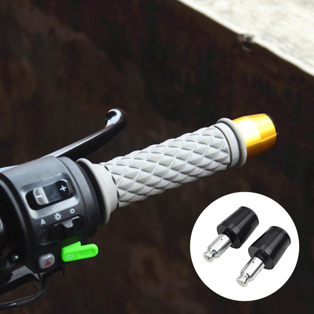 7/8" Motorcycle Bar Ends Universal Motorcycle Handlebar Plugs End Caps - 2Pcs Grip Ends, Fit with Yamaha YZF R1 R3 R6 R7 R125 R6S R25 R3 600R (Black) image number 3
