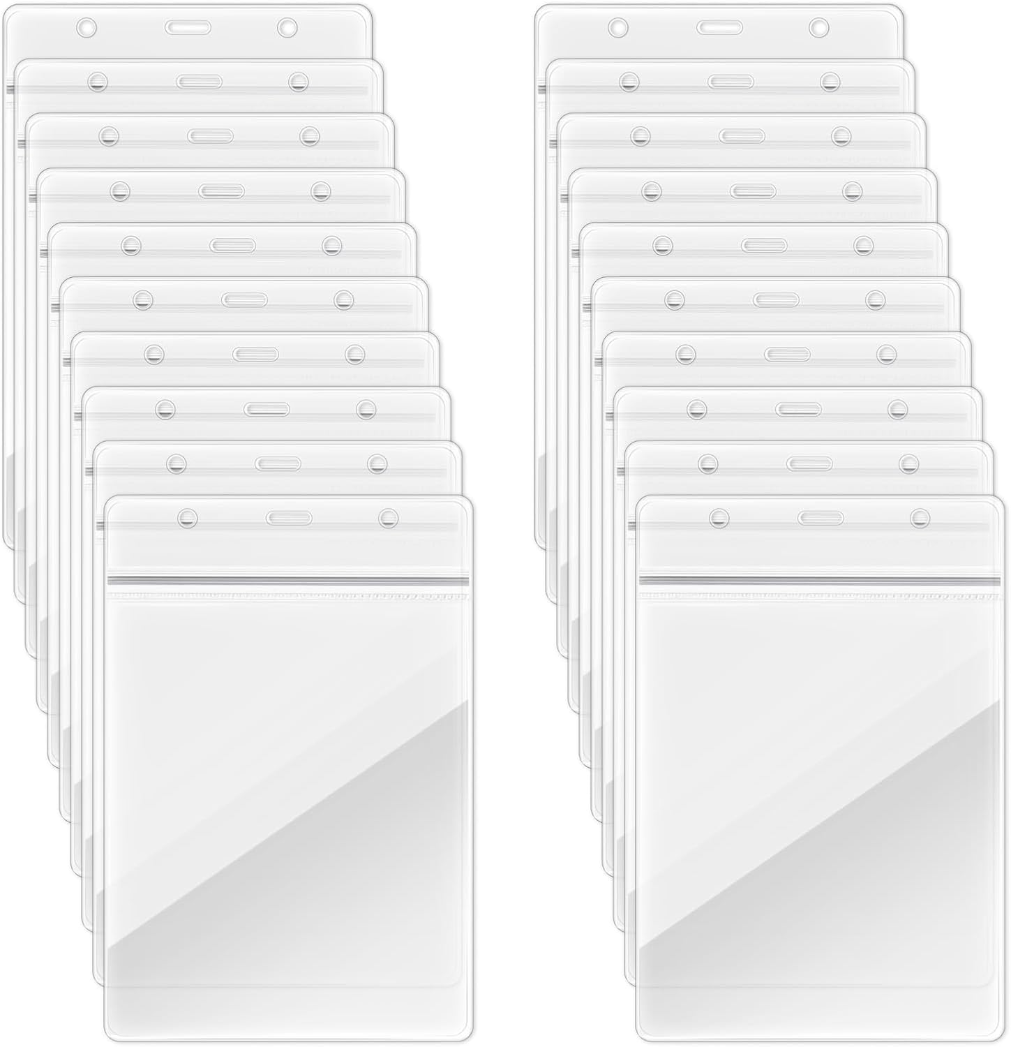 20Pcs A6 Large Vertical Card Holders Portrait Clear ID Badge Holders Extra Large PVC Portrait Case Cover 16X10.5Cm Holds 13.5X9.5 Cm Paper Waterproof for Work Conference License Concert Access Control