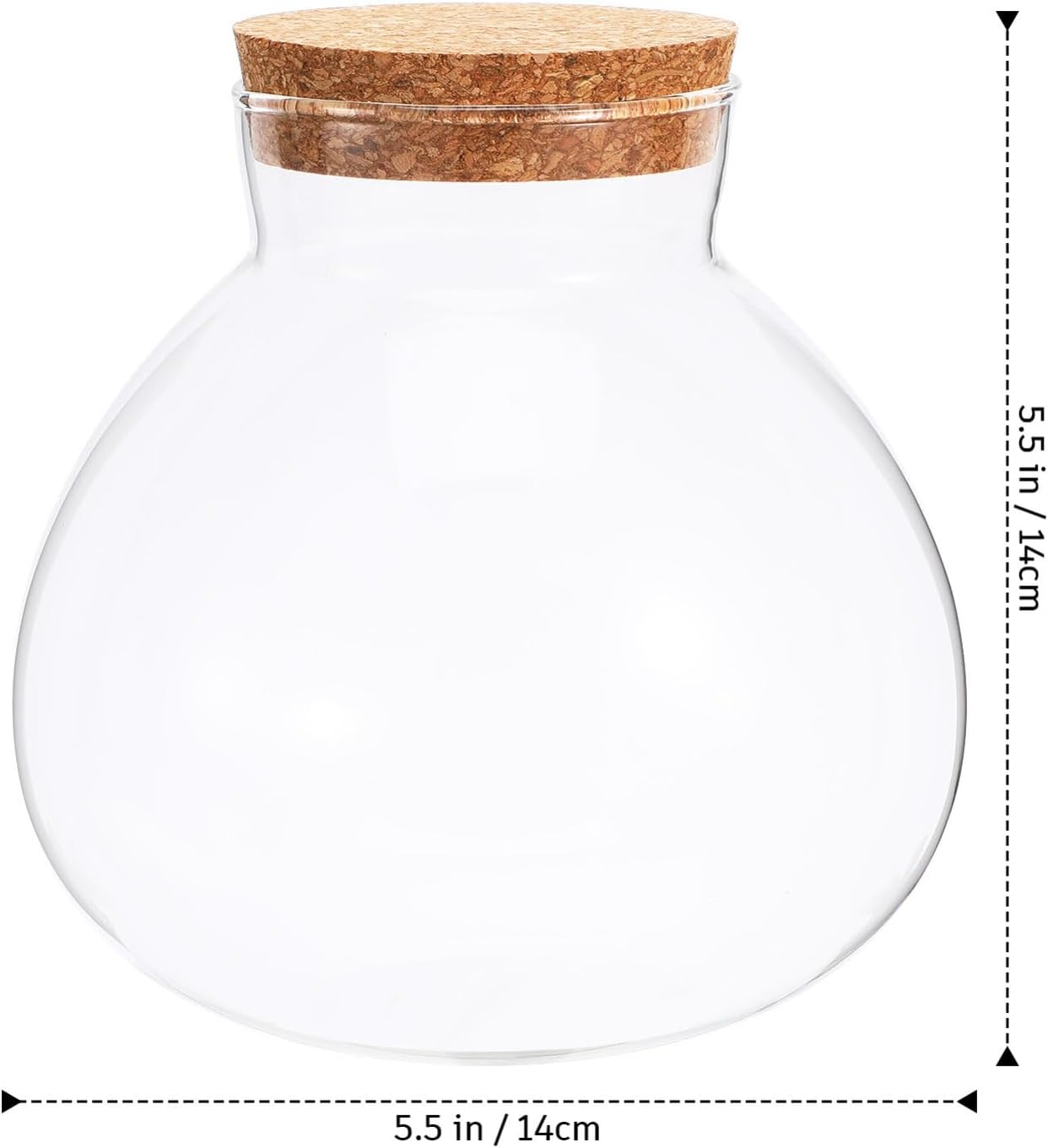 Kisangel Glass Plant Terrarium Jar, Micro Landscape Terrarium with Wood Lid, Tabletop Succulent Planter DIY Planterdecor for Craft