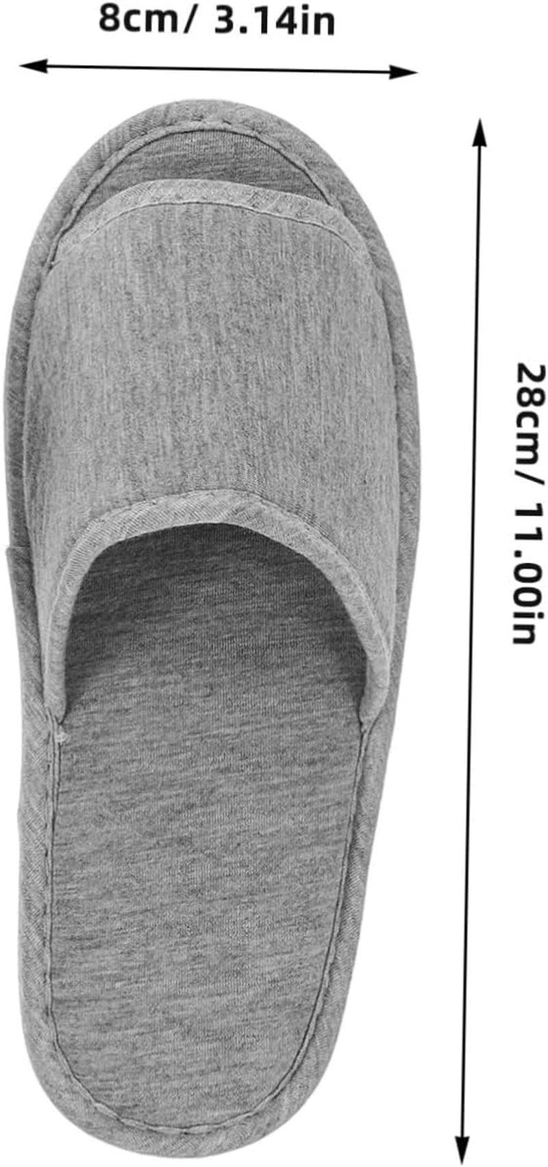 Healeved 2Pcs Lightweight Folding Travel Slippers Portable Open Toe Slippers for Home and Hotel Use EVA Sole Soft Knitted Cotton Upper Easy to Grey image number 5
