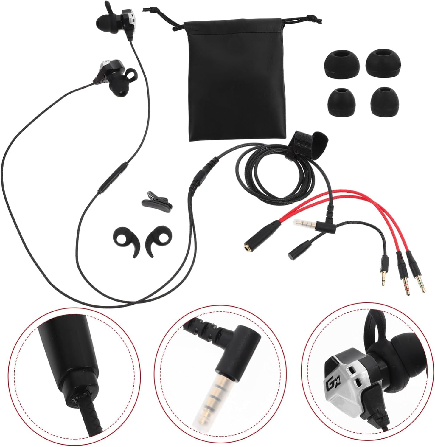 SHOWERORO 1 Set Comfortable Gaming Earphone Multi Use Earbuds with Mic for Computer and Mobile Games High Stereo Sound Suitable for Gamers image number 3