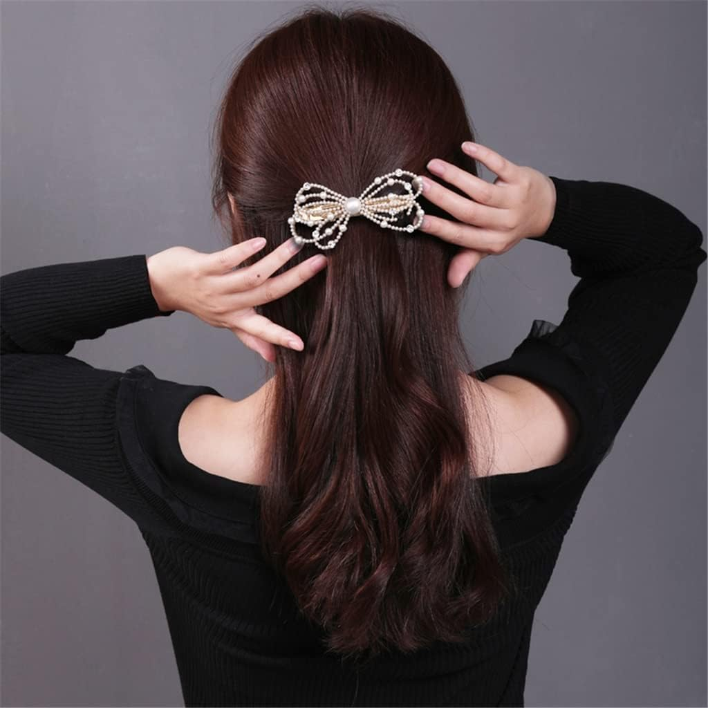 Crystal Hair Accessories,Clips Hairpins,Clip Plate,Hairpin Female Bow Headgear Hair Clip Back Head Hairpin One Word Clip Spring Clip (Color : B, Size : 10 * 5Cm) (Color : A, Size : 10 * 5Cm) image number 1