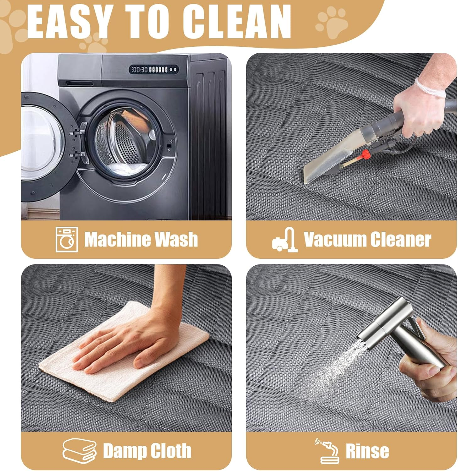 Large Space Hard Bottom Dog Car Seat Cover,Dog Car Seat Extender with Mesh Window,Waterproof Dog Hammock,Hard Bottom,Wear-Resistant,Machine Washable,Suitable for Cars,Suvs,Trucks image number 6