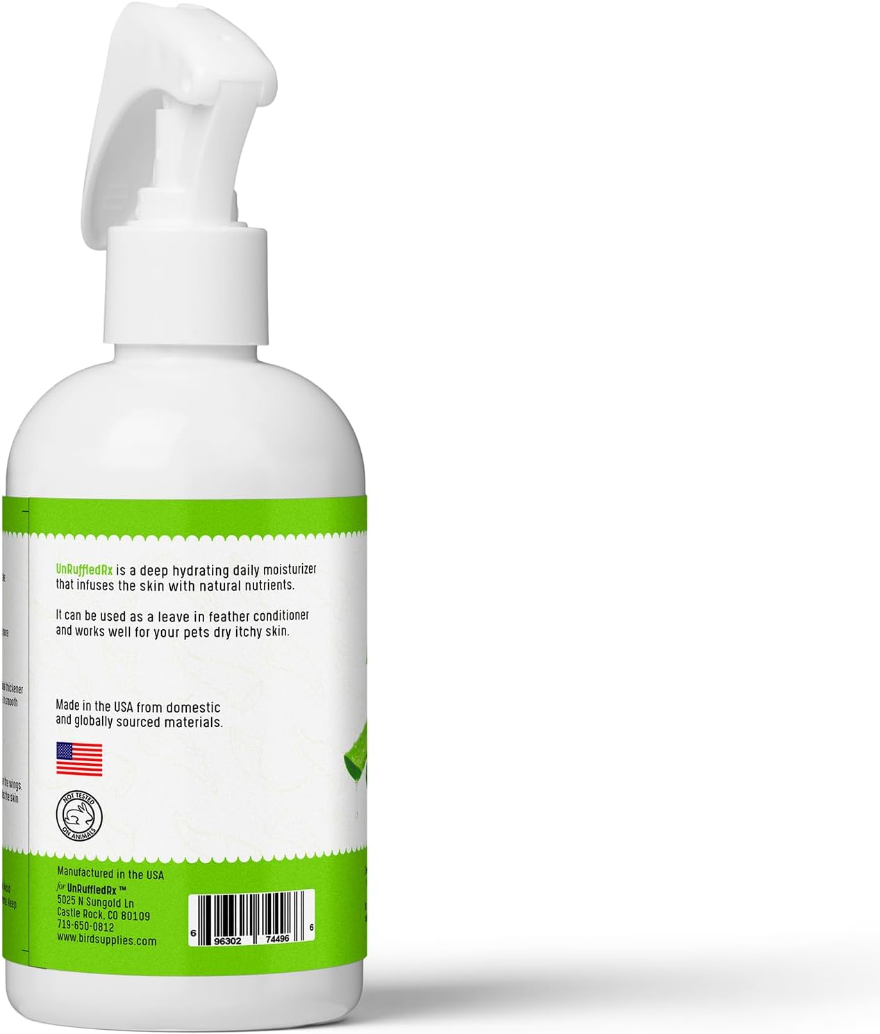 Unruffledrx Aloe Vera Bird Bath Spray for Daily Care & Skin Health 8 Fl Oz - Soothe, Soften, and Protect Your Bird image number 4