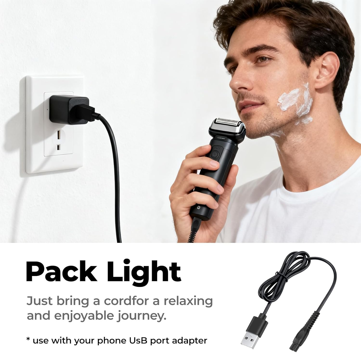 Vymoreon 5V Charger for Philips Trimmer and One Blade - 1M/3.3Ft USB Charging Cable Compatible with Philips Shaver PQ888 PQ889 S9647 S7832 S7837 S8850 S9642 X5005 X5009 S5835 S5836 S1112 S1115 S1118 image number 1