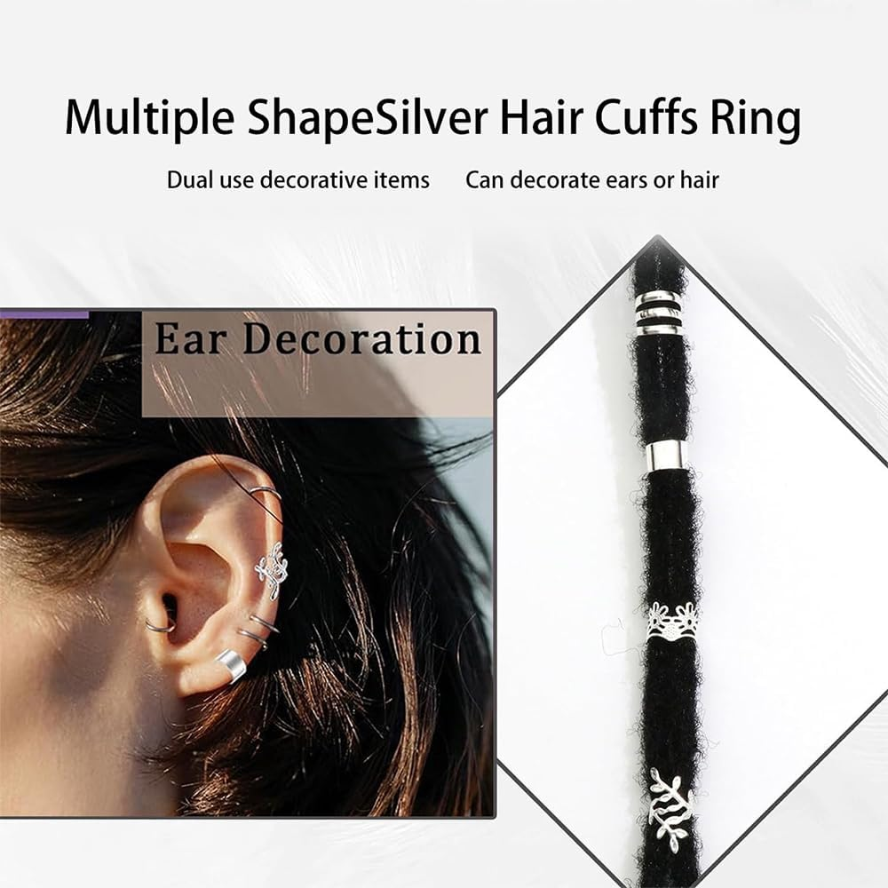 TSUOUKL Pack of 50 Golden Hair Clips for Braids, Dreadlock Accessories and Loc Jewellery - Cuff Clips and Spirals for Men, Women and Children, Perfect Hair Accessories for Any Occasion image number 6