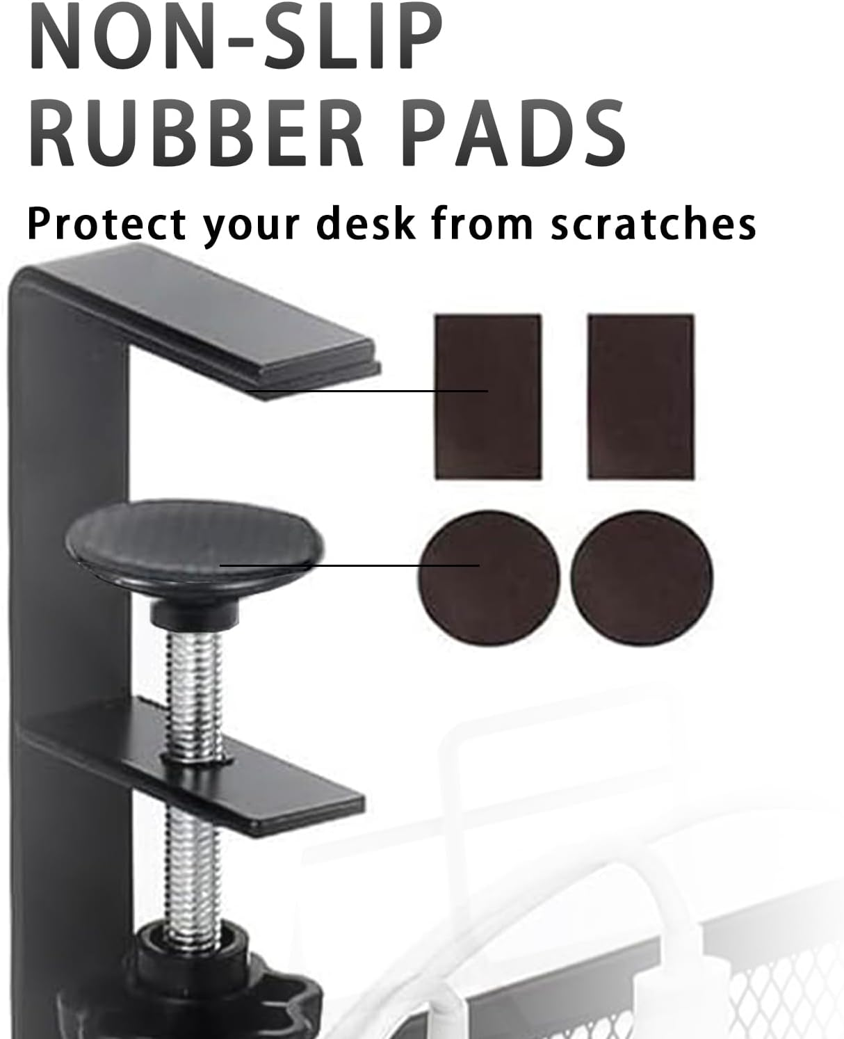 Under Desk Cable Management Tray - Easy Clamp Mount, No Drill Steel Organizer - Neat and Tidy Wire Storage for Home, Office, and Standing Desks (Black) image number 5