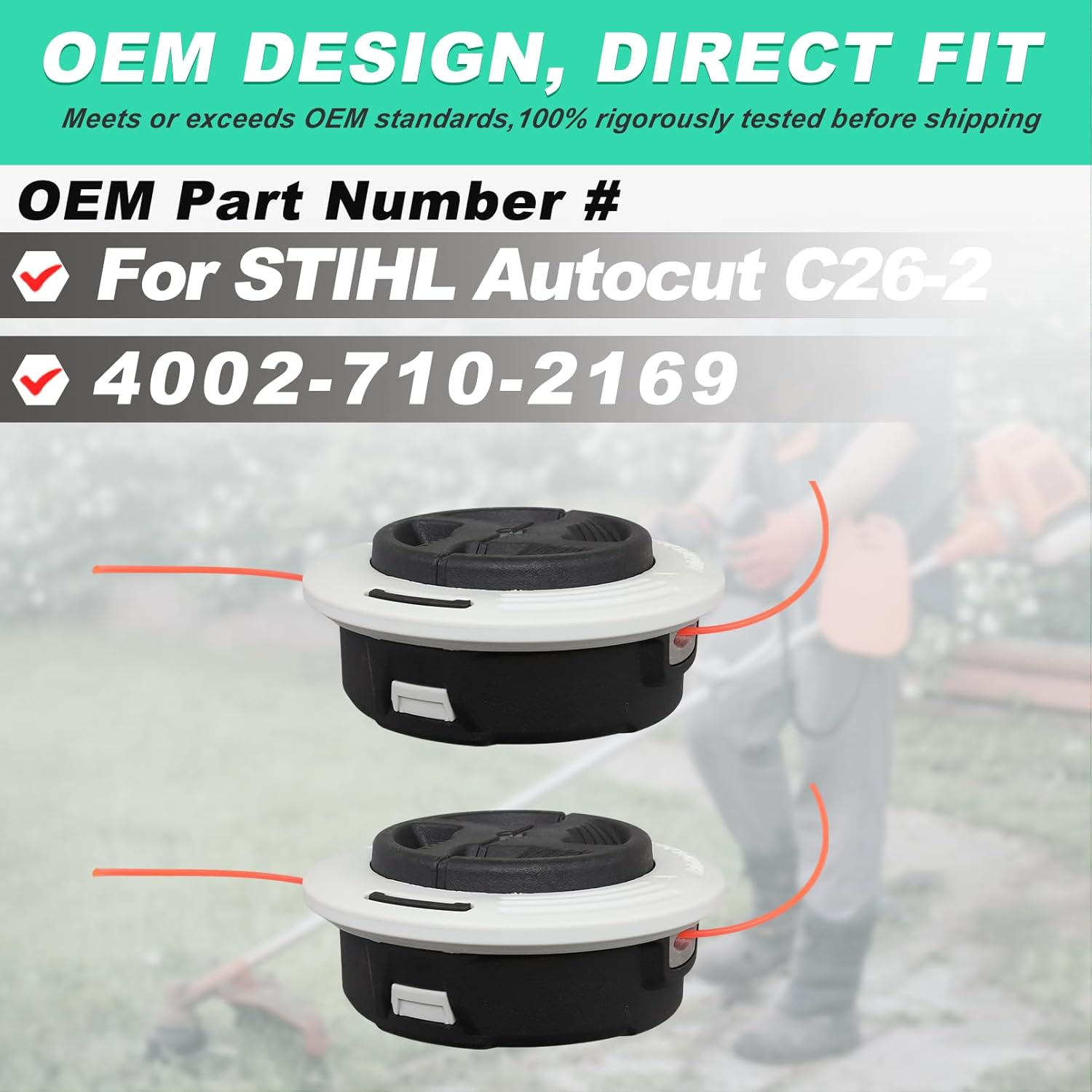 2 Pcs Mower Head Compatible with Stihl C 26-2 Autocut, Adefol Head for Brushcutter for Stihl image number 6