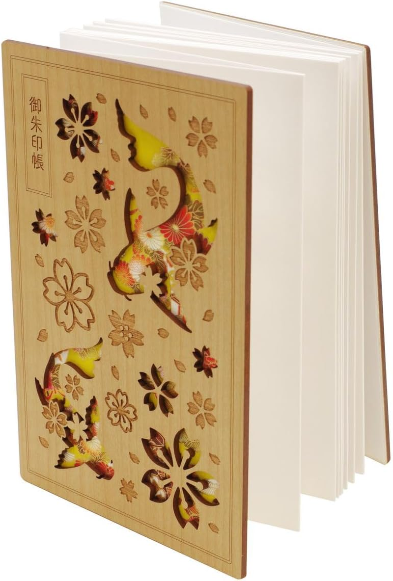 Laser Processing Wooden Cover Goshuin Book [Chiyo Carp] Clean 23112CKO image number 4