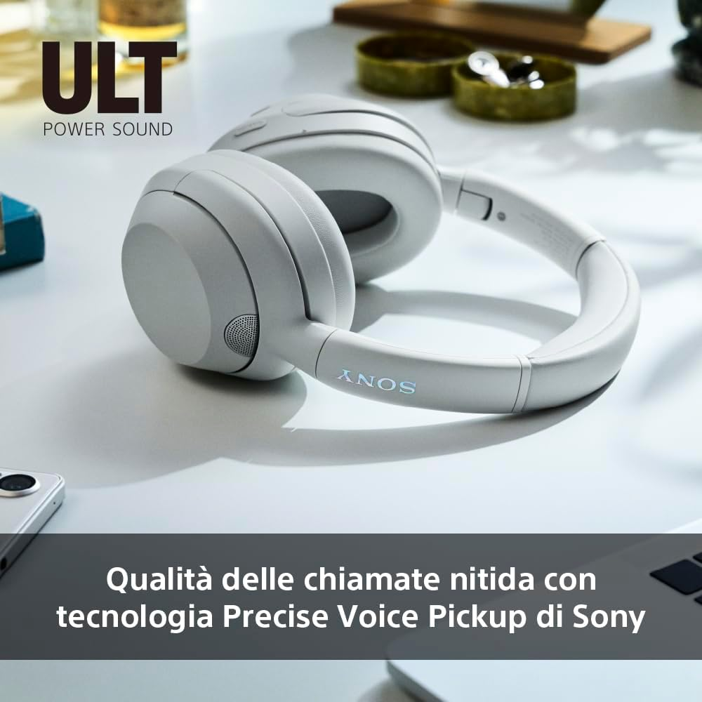 Sony ULT WEAR Wireless Bluetooth Headphones with ULT Power Sound, Ultimate Deep Bass, Noise Cancelling, Clear Talk Quality, up to 30 Hours Battery Life (NC On), Ios & Android - Forest Grey - Off-White image number 6