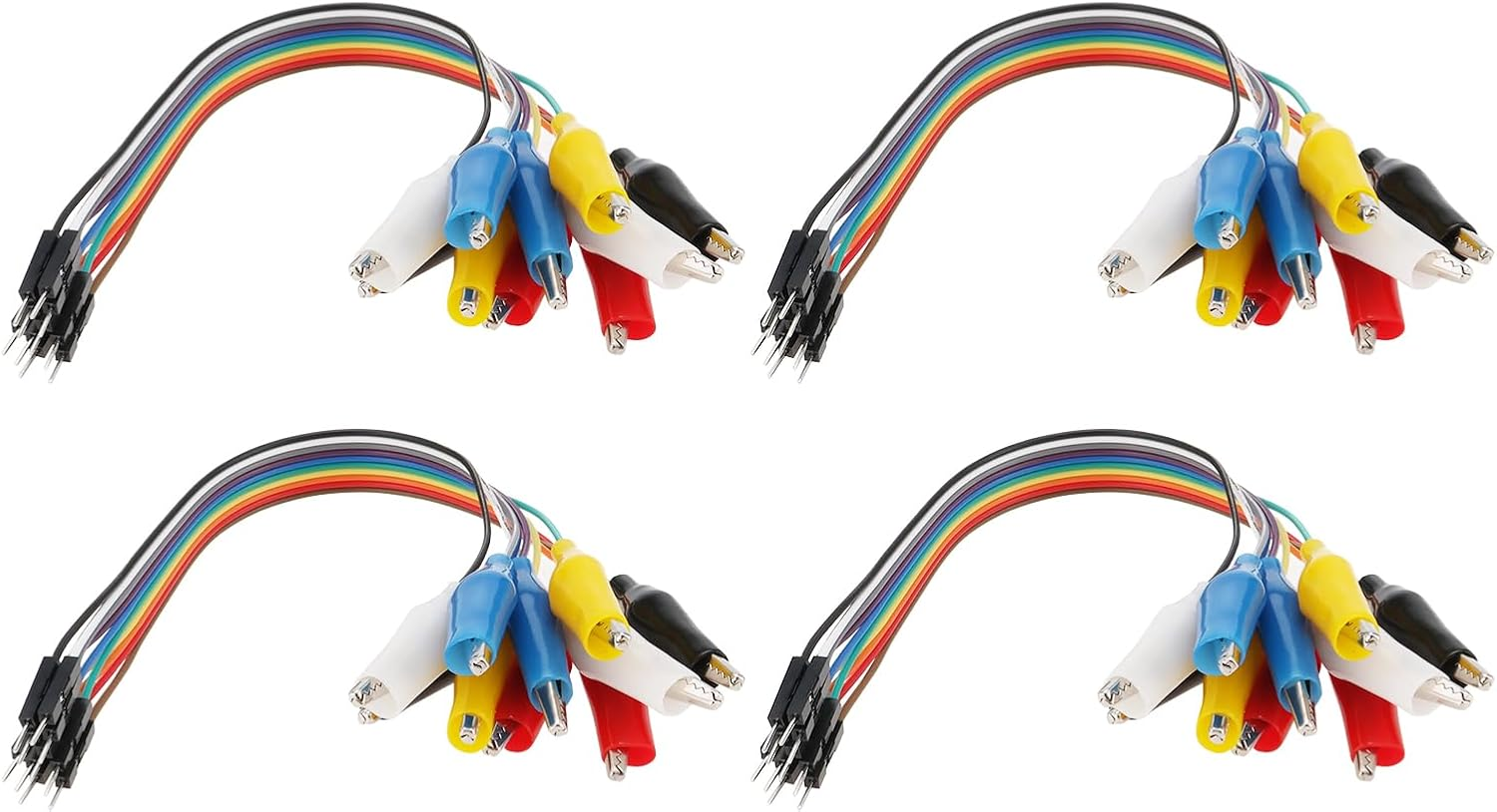 VGOL 4PCS Crocodile Clip D-Upont Cable Connector Socket 10 Pin Jumper Wire Male to Alligator Clip Wire Length 17.5Cm for Electronic Experiment image number 5