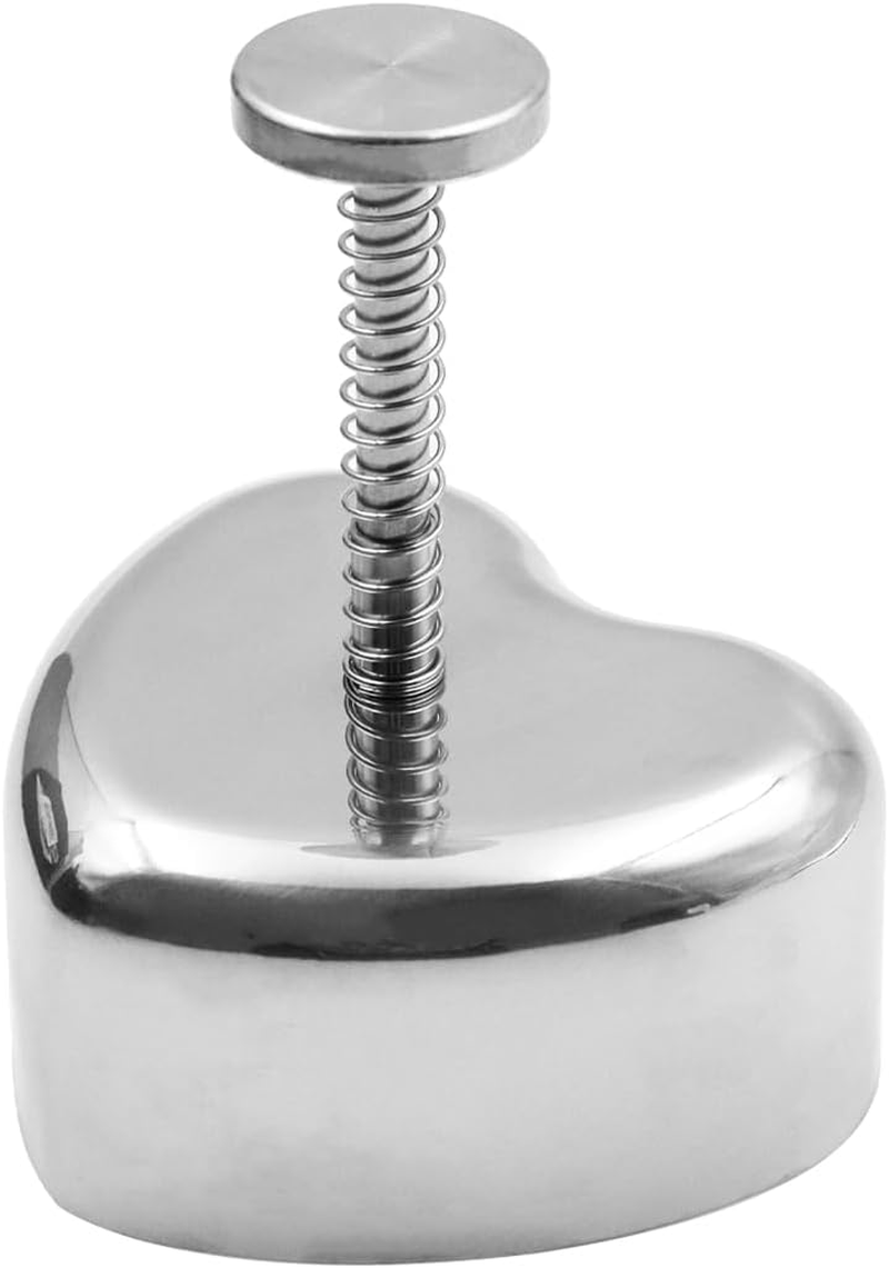 ZONADA Heart-Shaped Sushi Mold Rice Ball Mould Stainless Steel Sushi Maker Onigiri Mold DIY Non-Stick Sandwich Mould for Homemade Kitchen Tool