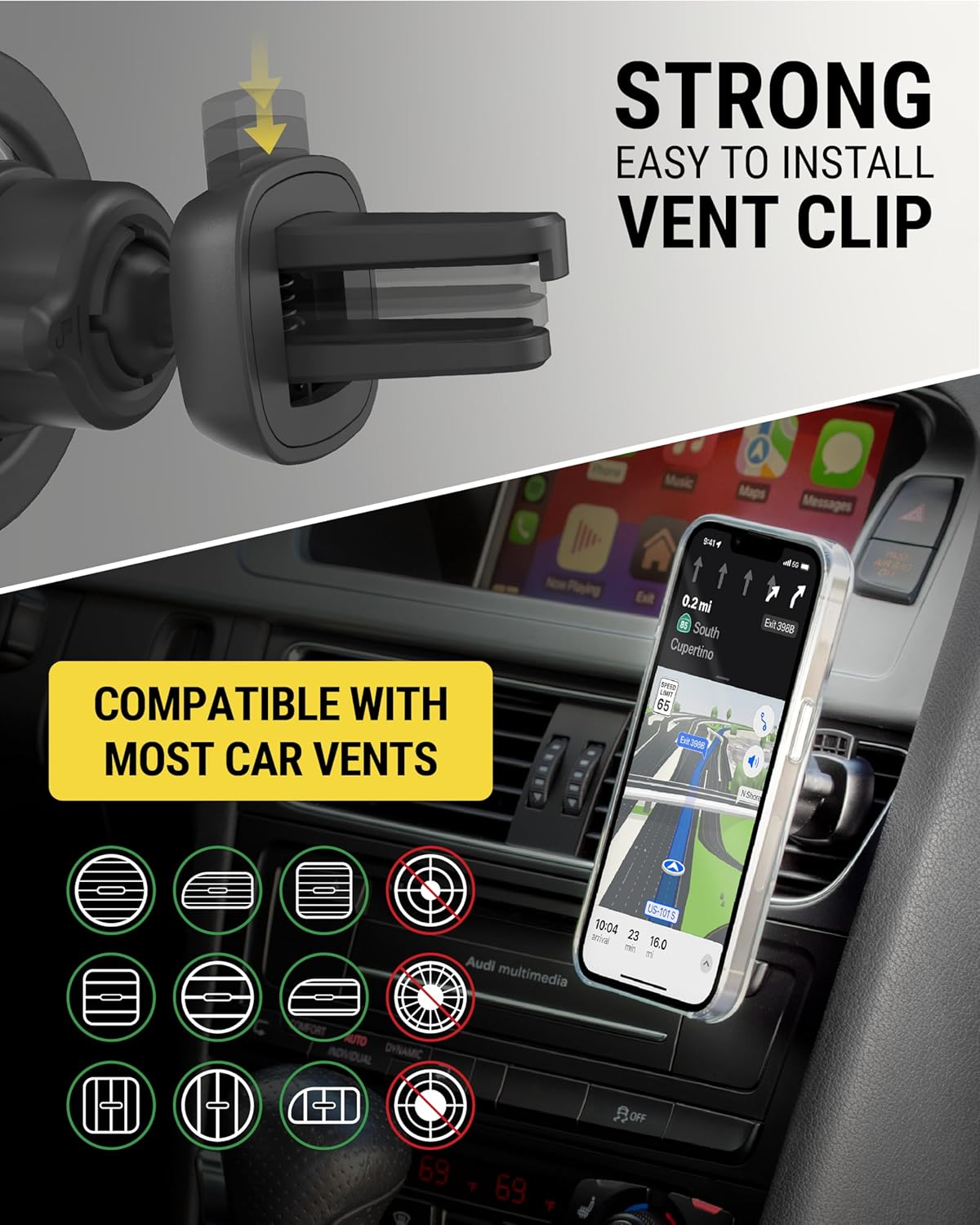 Scosche Magicmount SMSDV Magsafe Car Mount, Magnetic Cell Phone Holder, Phone Stand for Dash/Vent Compatible W/Iphone 15/14/13/12/Pro/Max/Plus/Mini/Mag Safe Accessories, Dashboard/Vent Phone Mount image number 6