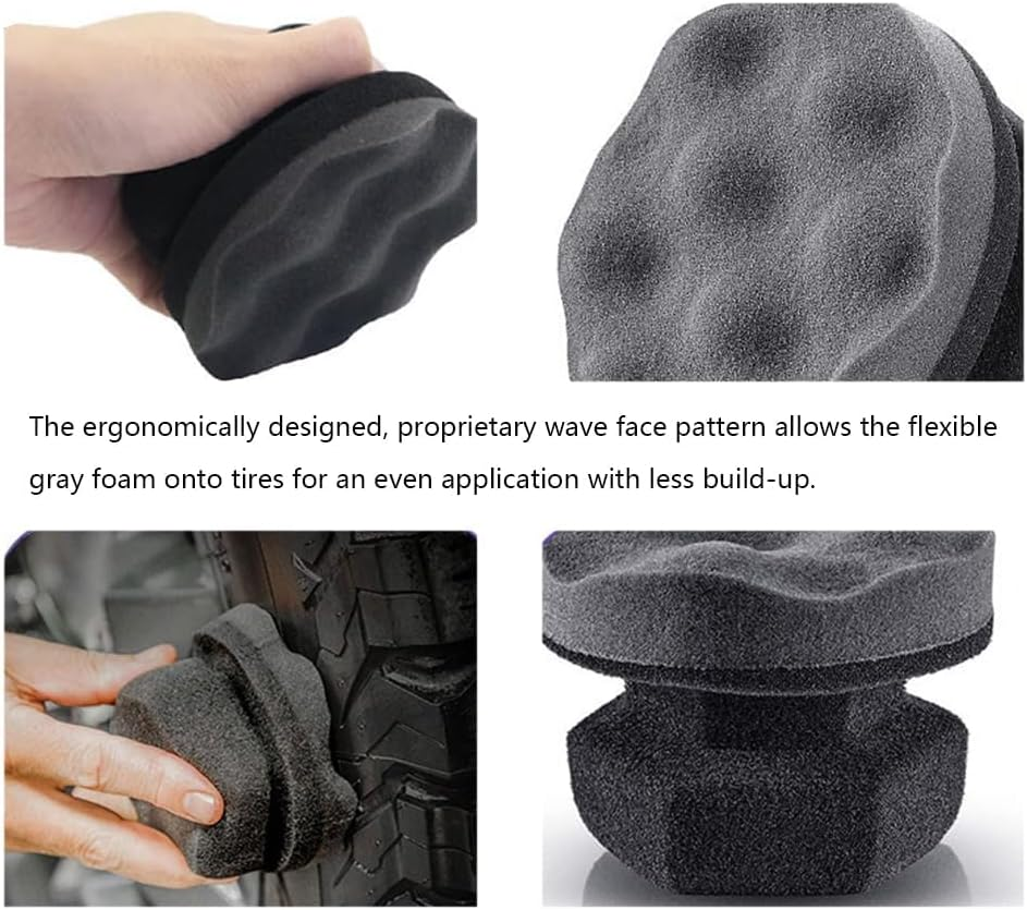 2 Pcs Large Tire Dressing Applicator Pad,Tire Shine Applicator Dressing Pad,Durable and Reusable Hex-Grip Tire Detailing Tool for Applying Tire Shine image number 1