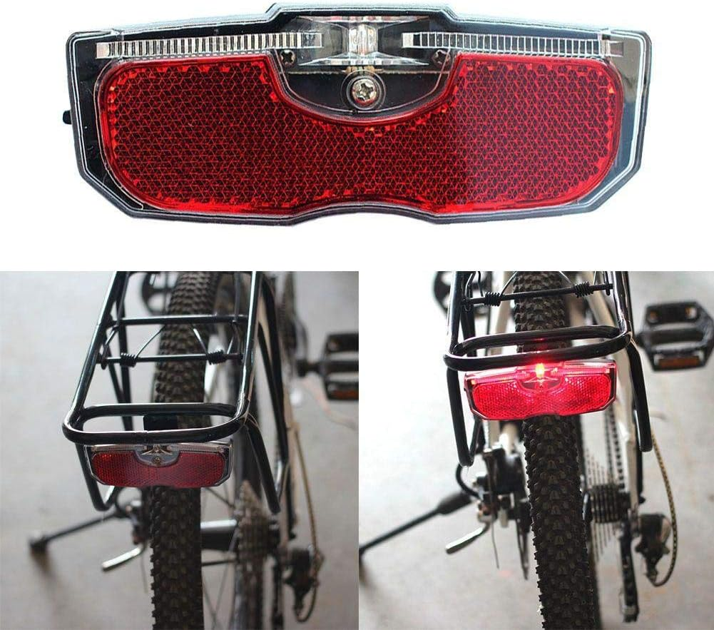 Bike Tail Light, Bicycle Rear Reflector Tail Light for Luggage Rack Aluminum Alloy Reflective Taillight, 80Mm Screw Mounted/Easy Release (Battery NOT Included) image number 5