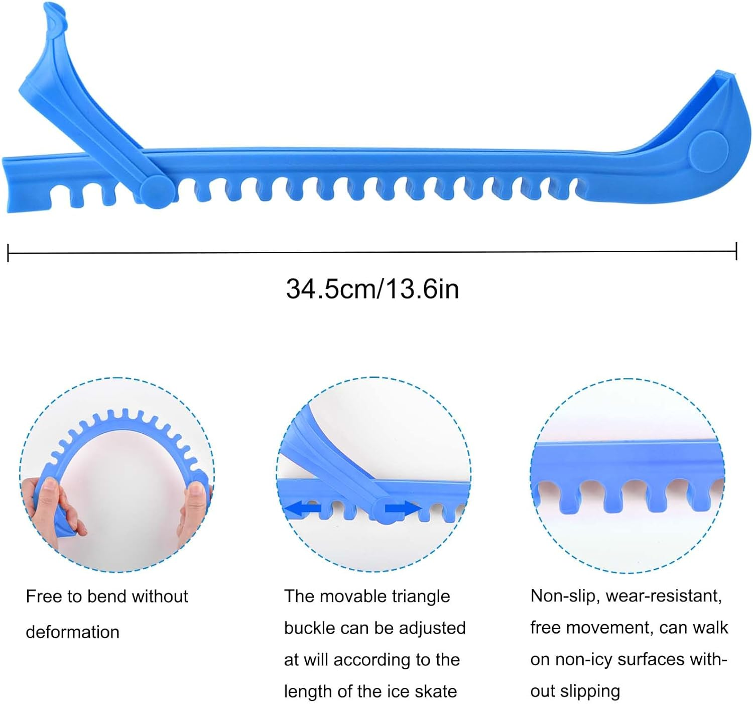 Ice Skate Guards, 1 Pair Ice Skate Blade Covers Skate Blade Protector, Ice Hockey Equipment with Adjustable Buckle for Ice Skating, Figure Skates, Hockey image number 6