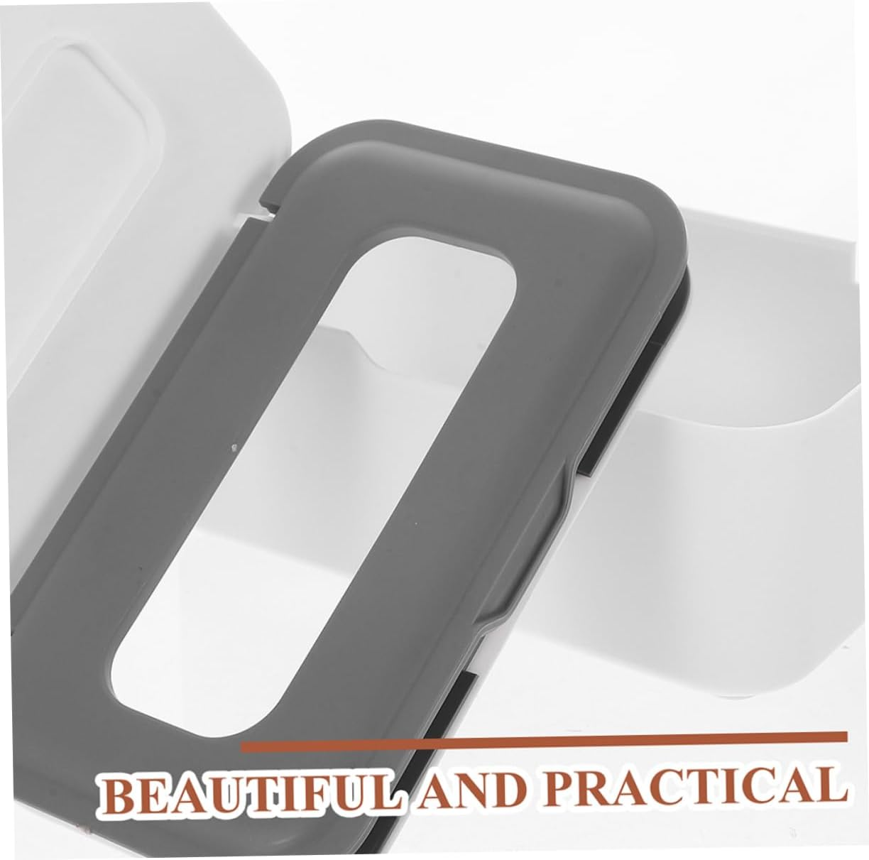 2Pcs Reusable Wipe Boxes Lid Sealed Dustproof Wipe Dispenser for Baby and Bathroom Portable Refillable Holder Container Gray image number 6