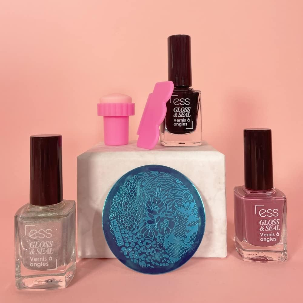 Glam'Up Paris Nail Art Stamping Kit - Applicator + Scraper + Disc - Nail Art Accessories - Reusable Kit - Easy to Use