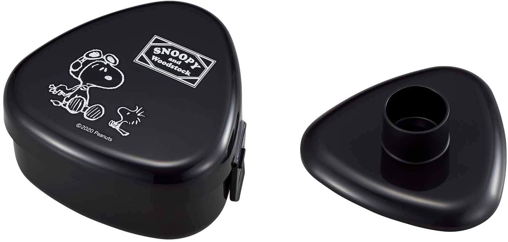 OSK LS-20 Snoopy Black, Snoopy Black, Bomb Rice Ball Case, 9.8 Fl Oz (290 Ml), Made in Japan, Pressed Type, Microwave Safe, Stylish, Cute, Simple, Large Capacity, Easy, Time-Saving, for Adults, Kids,