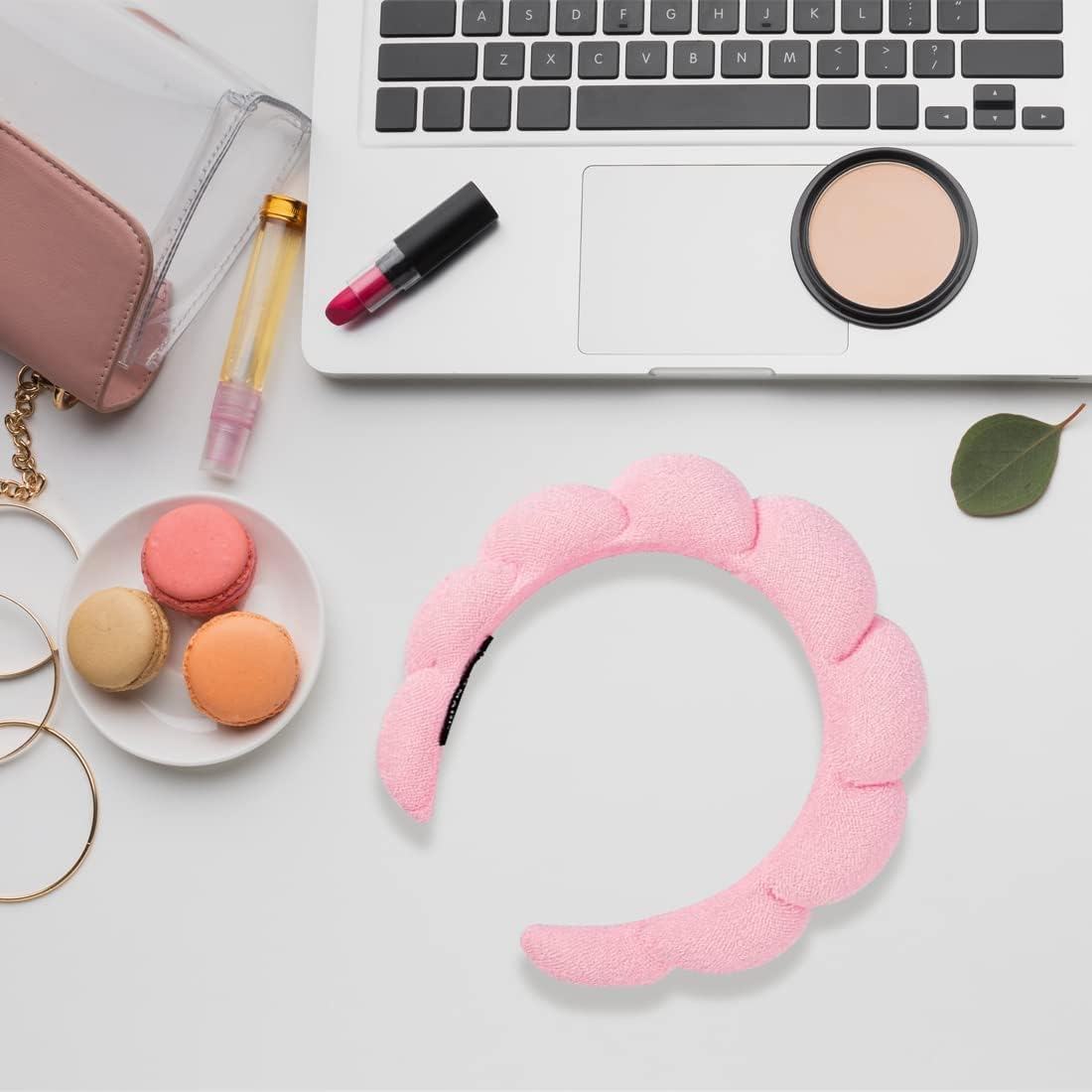 Makeup Headband Microfiber Wristbands for Women,Reayou Spa Headband Wrist Washband Skincare Headband,Sponge & Terry Towel Cloth Fabric Headband for Skincare,Makeup Removal, Shower, Skincare image number 4