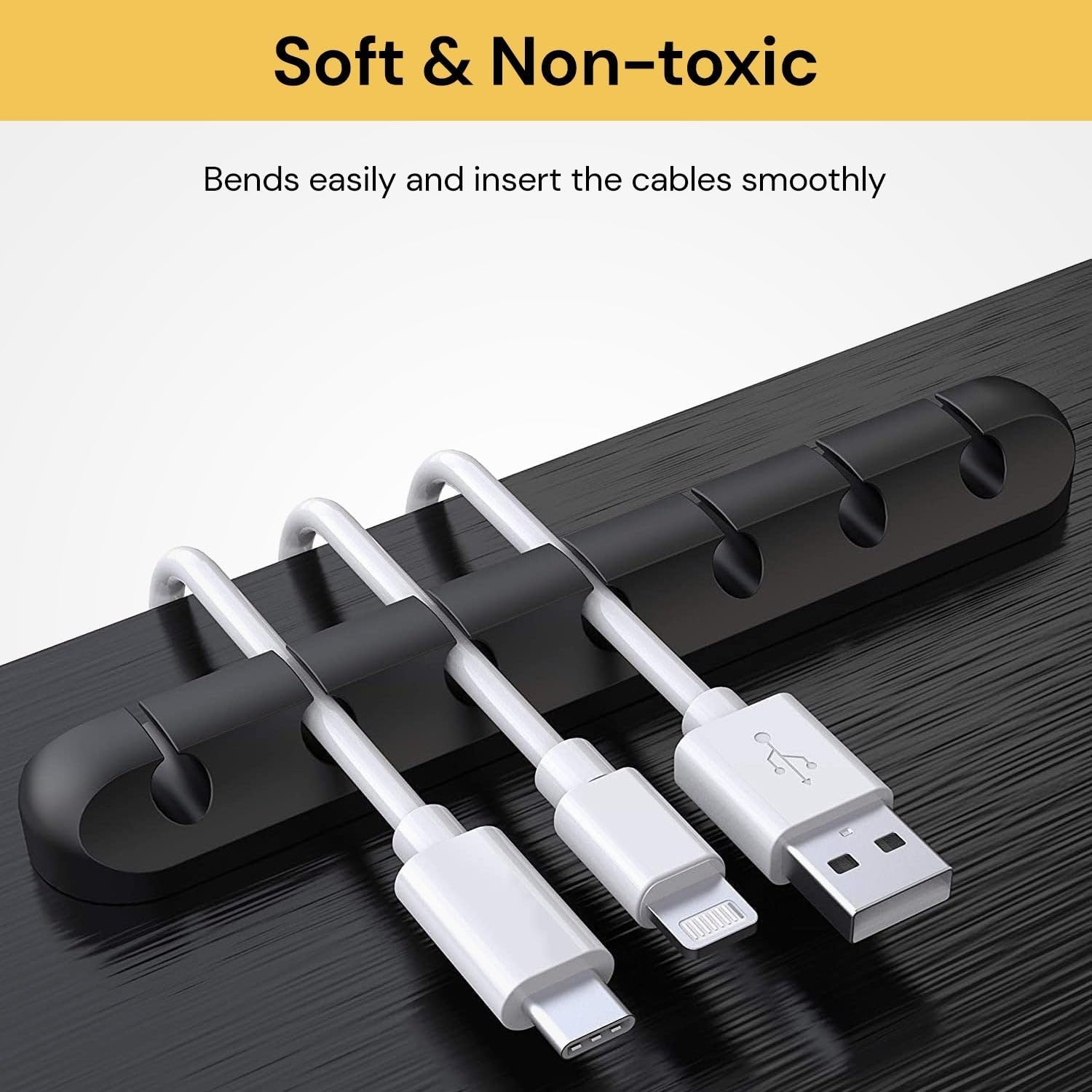 Spendeal 7 Slots Cable Clips Cord Management Organizer Silicone Adhesive Hooks, Wire Holder USB Power Charging Accessory Mouse PC Nightstand Desktop Wall Phone Workspace Office image number 6