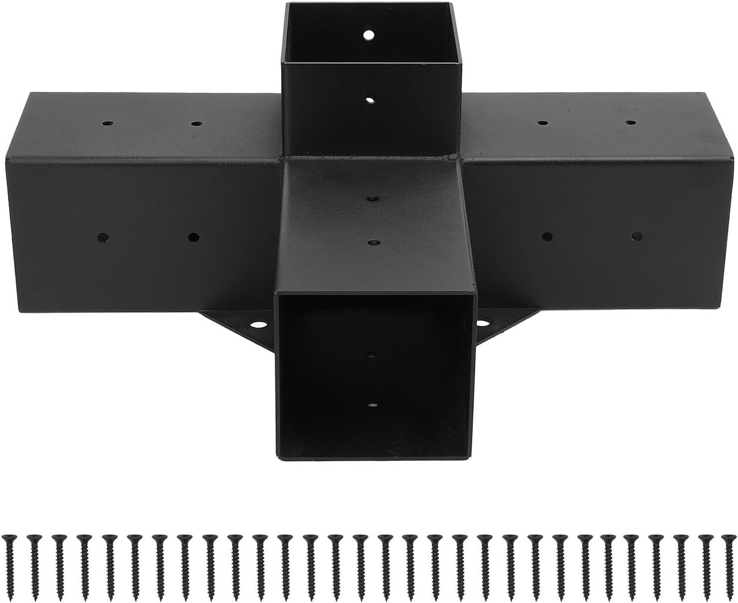 Pergola Brackets, Heavy Duty Pergola Kit with Black Powder Coated, Right Angle Corner Bracket with Screws, Wooden Beams for Gazebos, Patio Pergolas, Log Cabin (3.6In X 3.6In) (4 image number 5