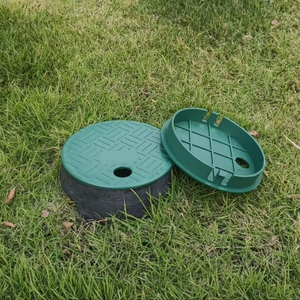 2PCS Irrigation Valve Box Cover Lid, Sprinkler Valve Cover for round Valve Overlapping Covers,Sprinkler Irrigation System for Garden Outdoor Lawn Yard Sprinkler,Round Valve Box and Cover image number 3