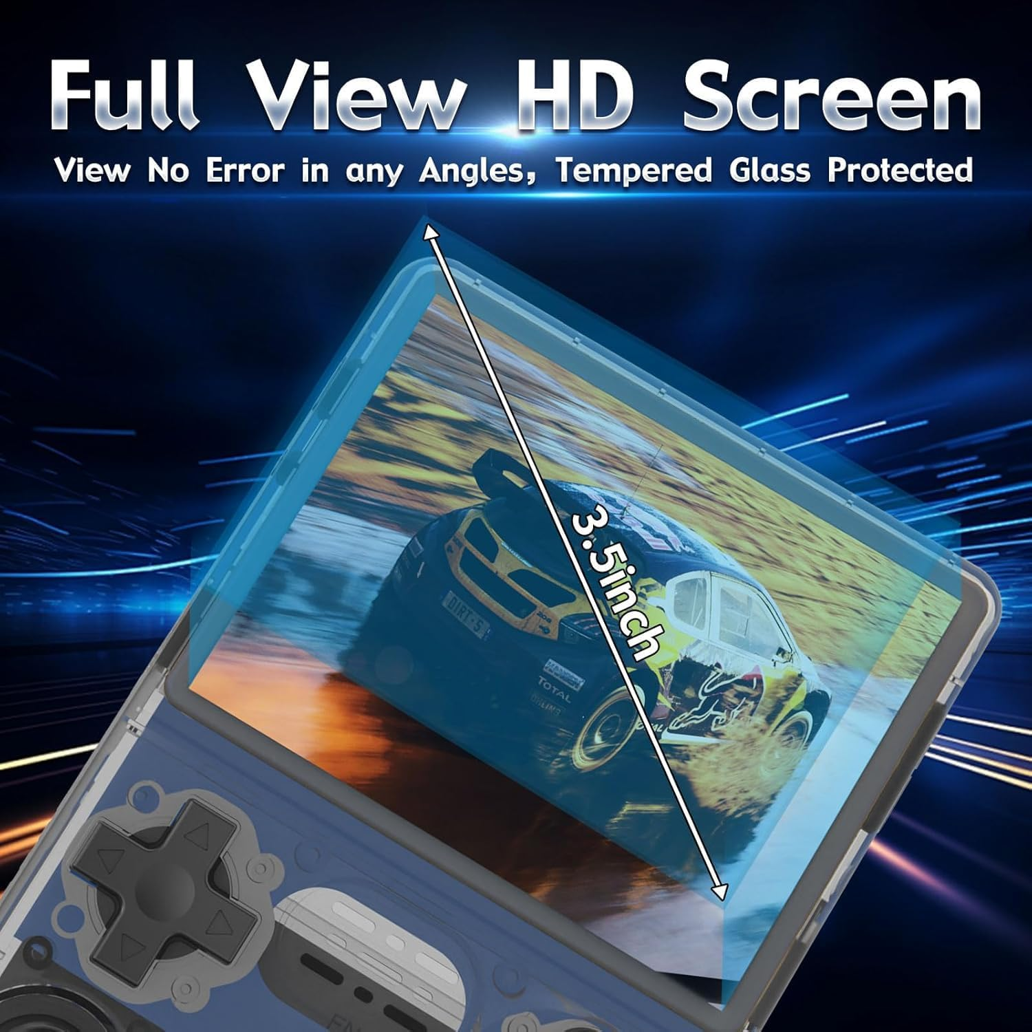 R40S Pro Handheld Game Console, 30000 HD Games Mini Portable Video Game Console, 3.5-Inch IPS Screen,256Gb Memory,Built in 45 Emulators,3800Mah Battery (Transparent Gray 256GB) image number 3