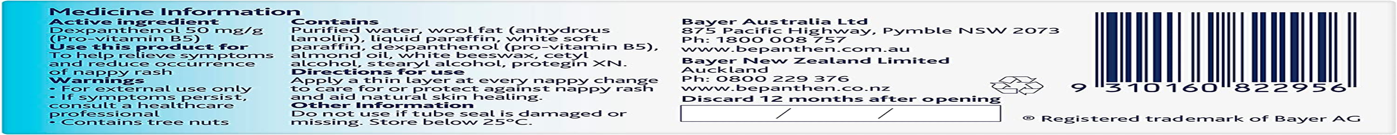 Bepanthen Nappy Rash Ointment Has a Unique Dual Action to Help Treat and Prevent Nappy Rash, Soothing and Hydrating Baby Skin Ointment, 30 G (Pack of 2) image number 5